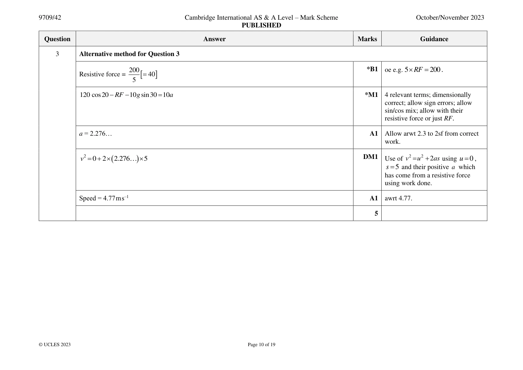Mark scheme, page 10 of 19
