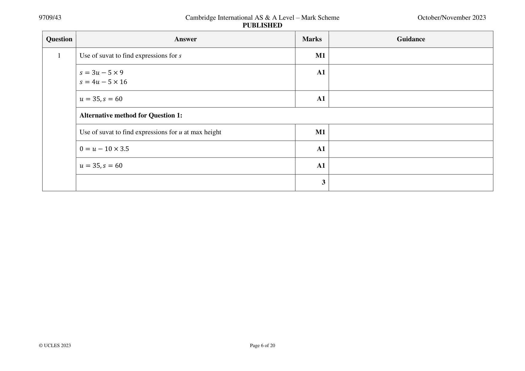 Mark scheme, page 6 of 20