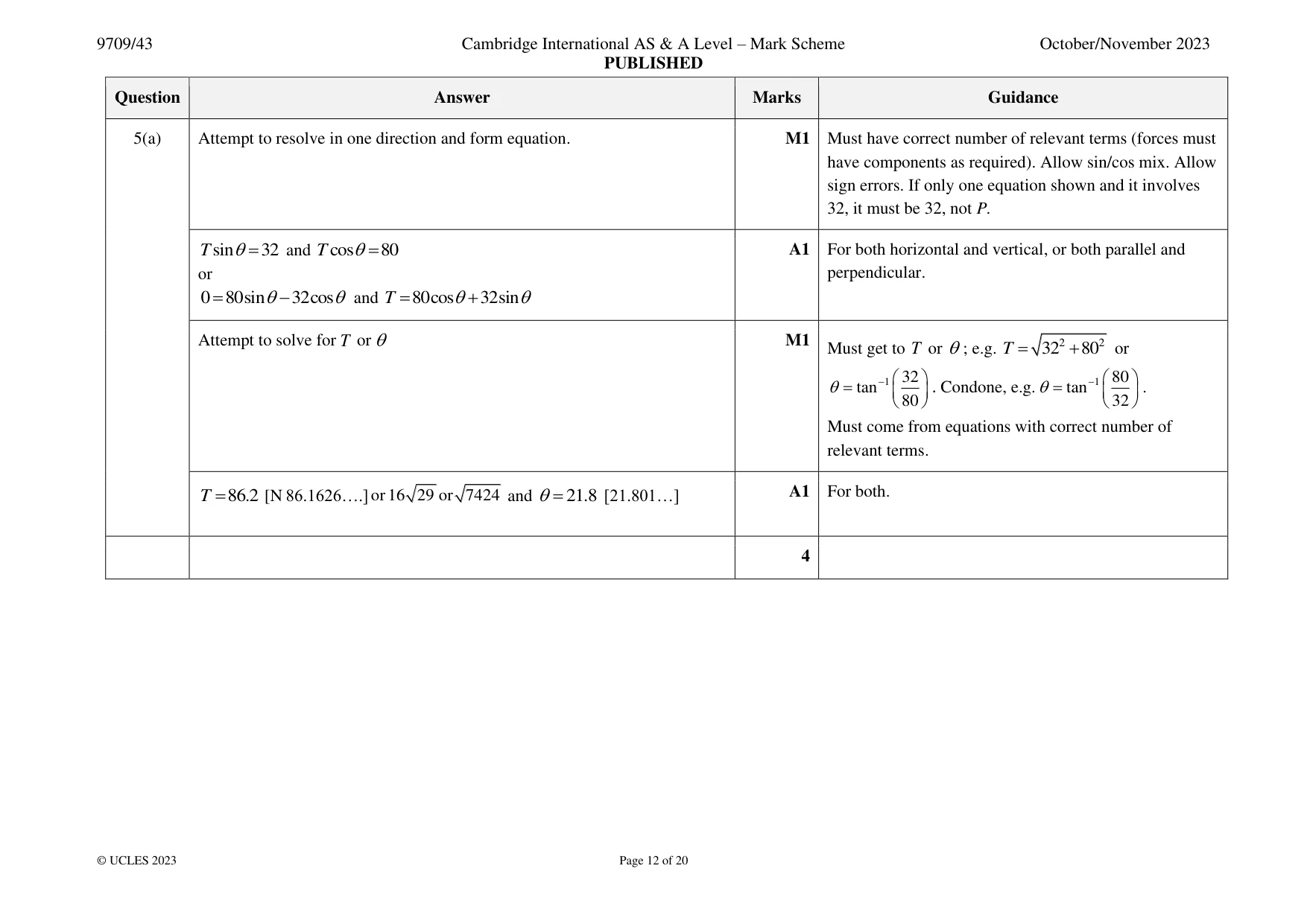 Mark scheme, page 12 of 20
