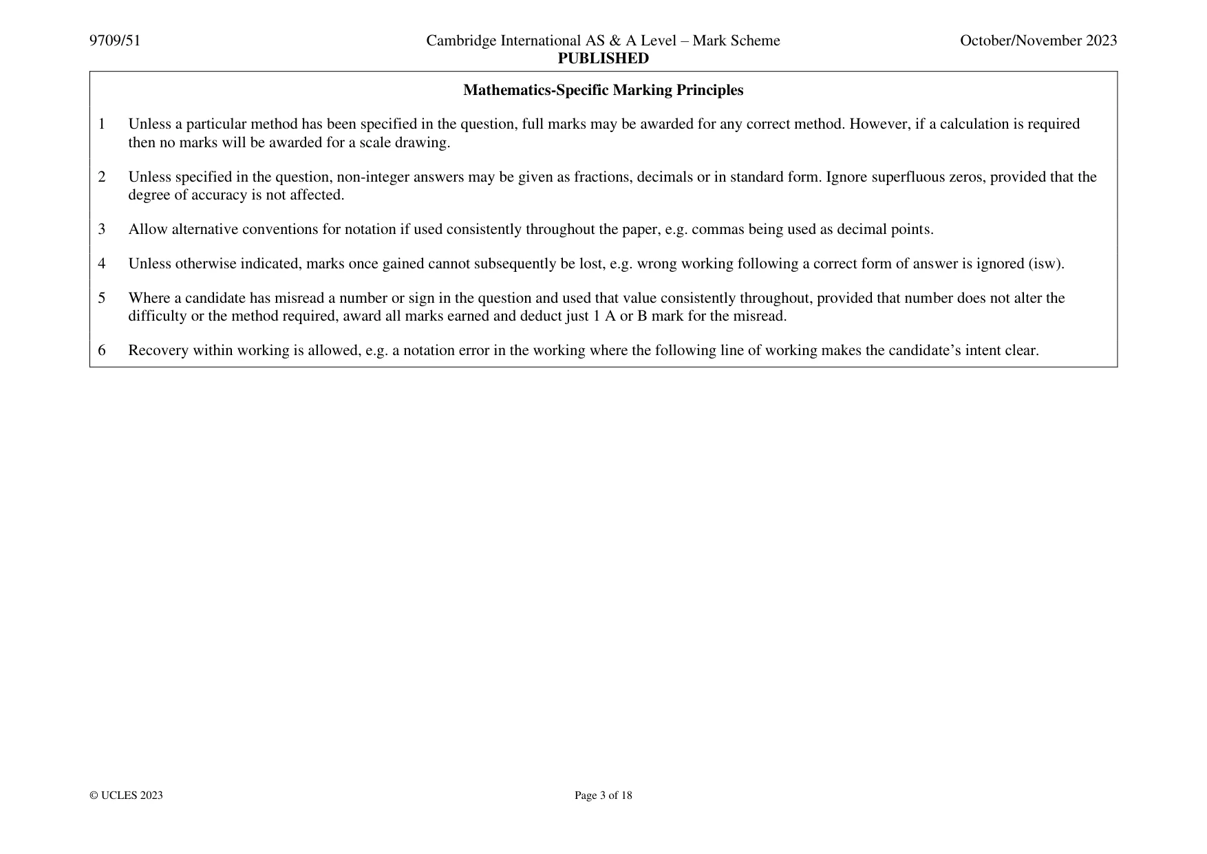 Mark scheme, page 3 of 18