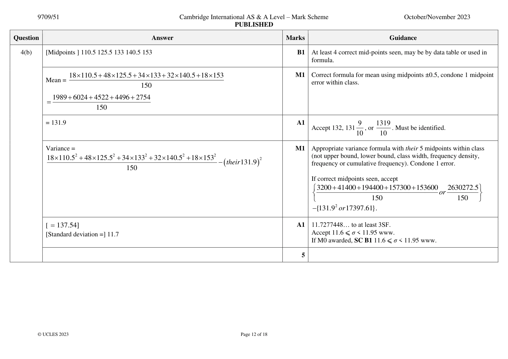 Mark scheme, page 12 of 18