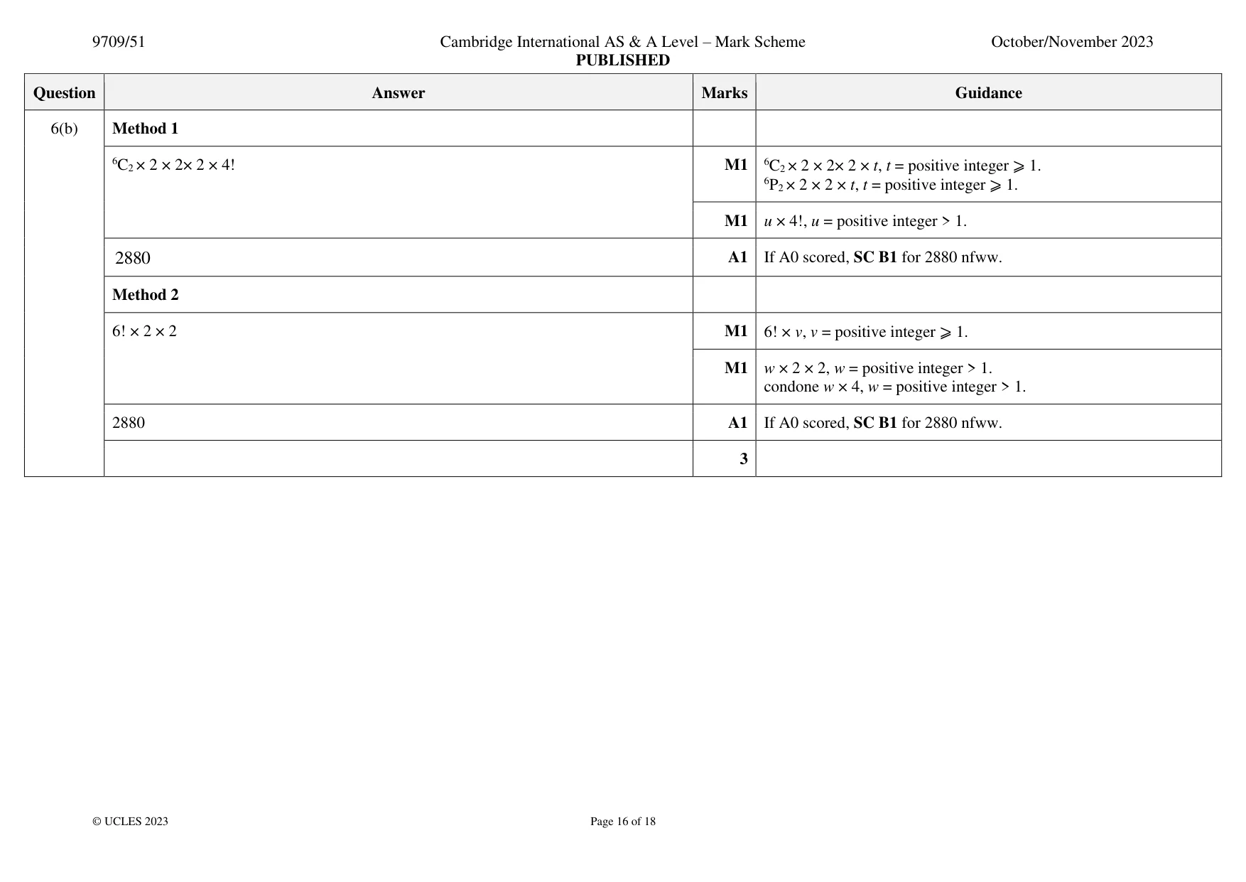 Mark scheme, page 16 of 18