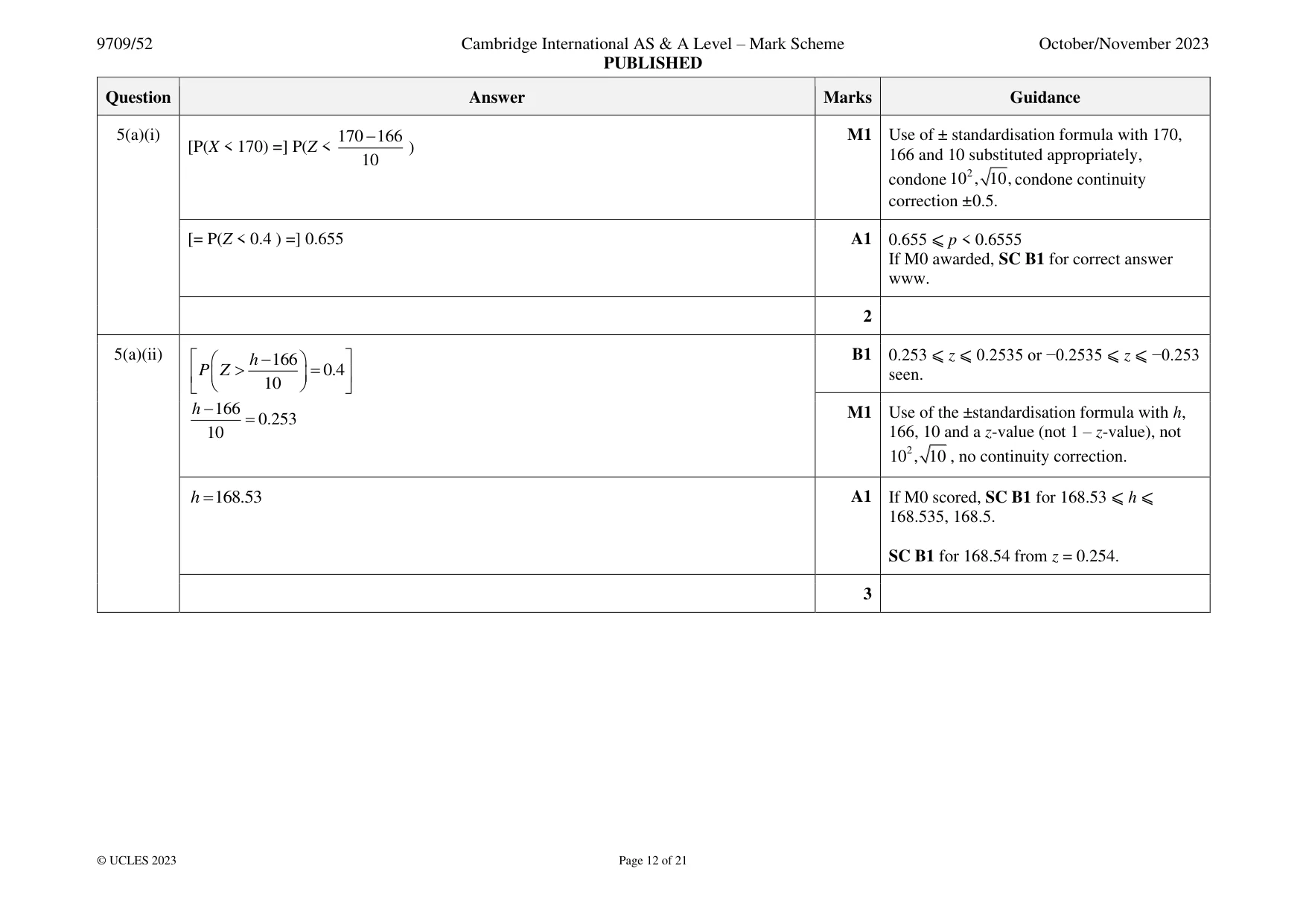 Mark scheme, page 12 of 21