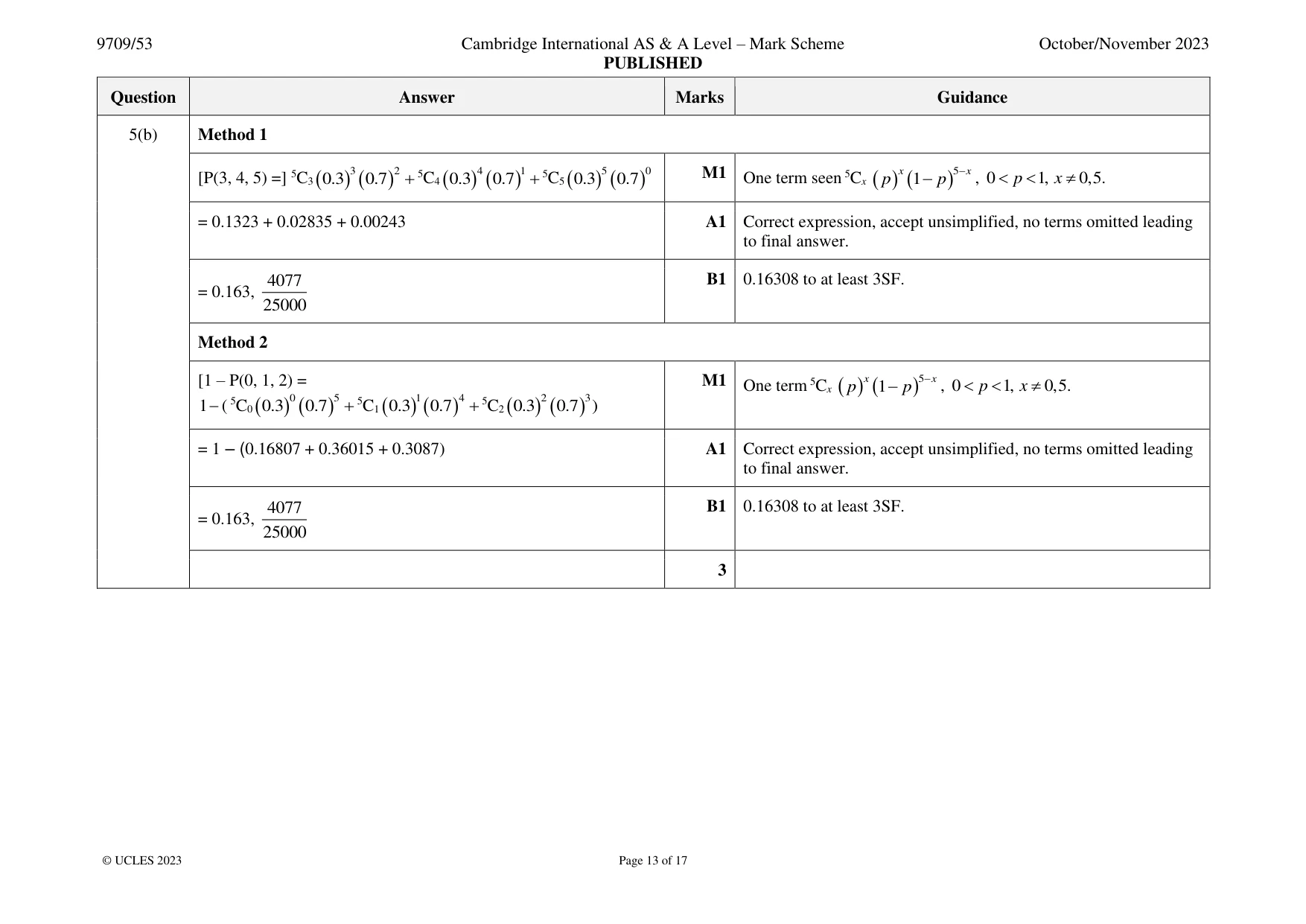 Mark scheme, page 13 of 17