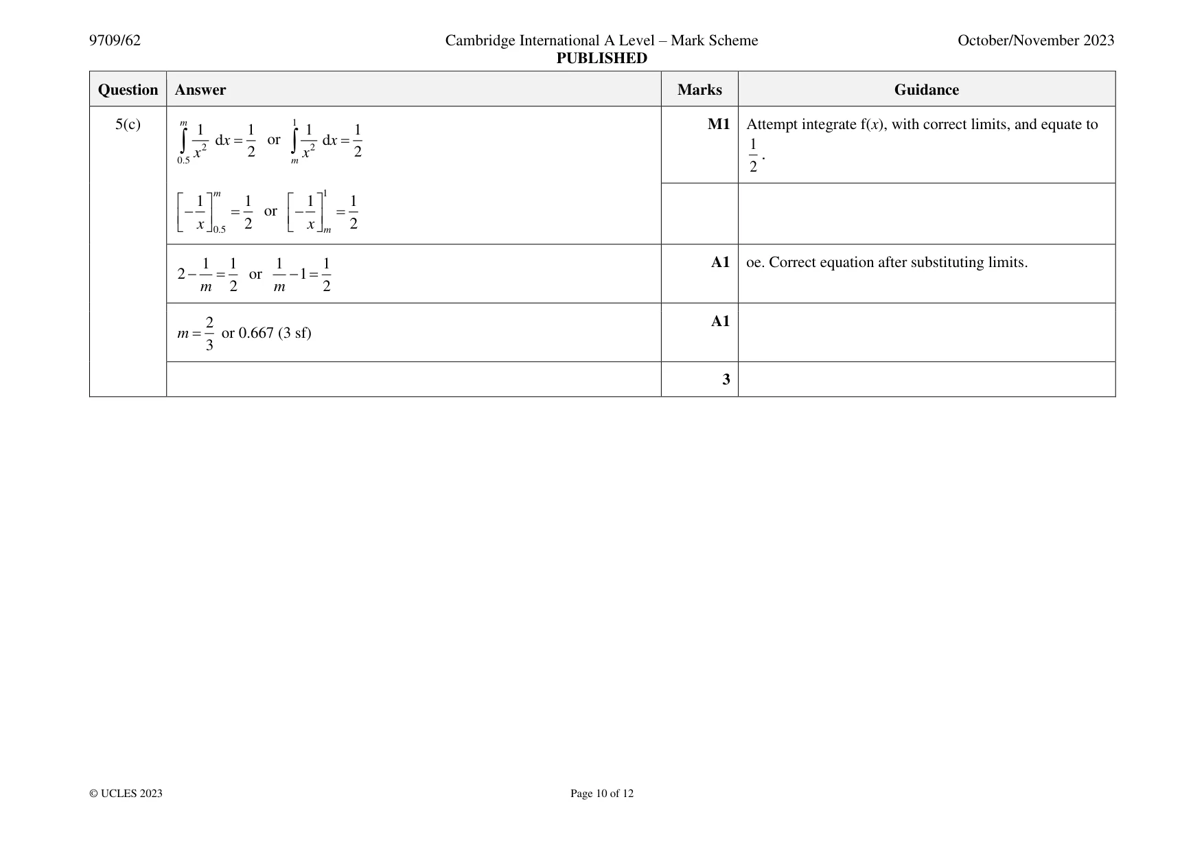 Mark scheme, page 10 of 12