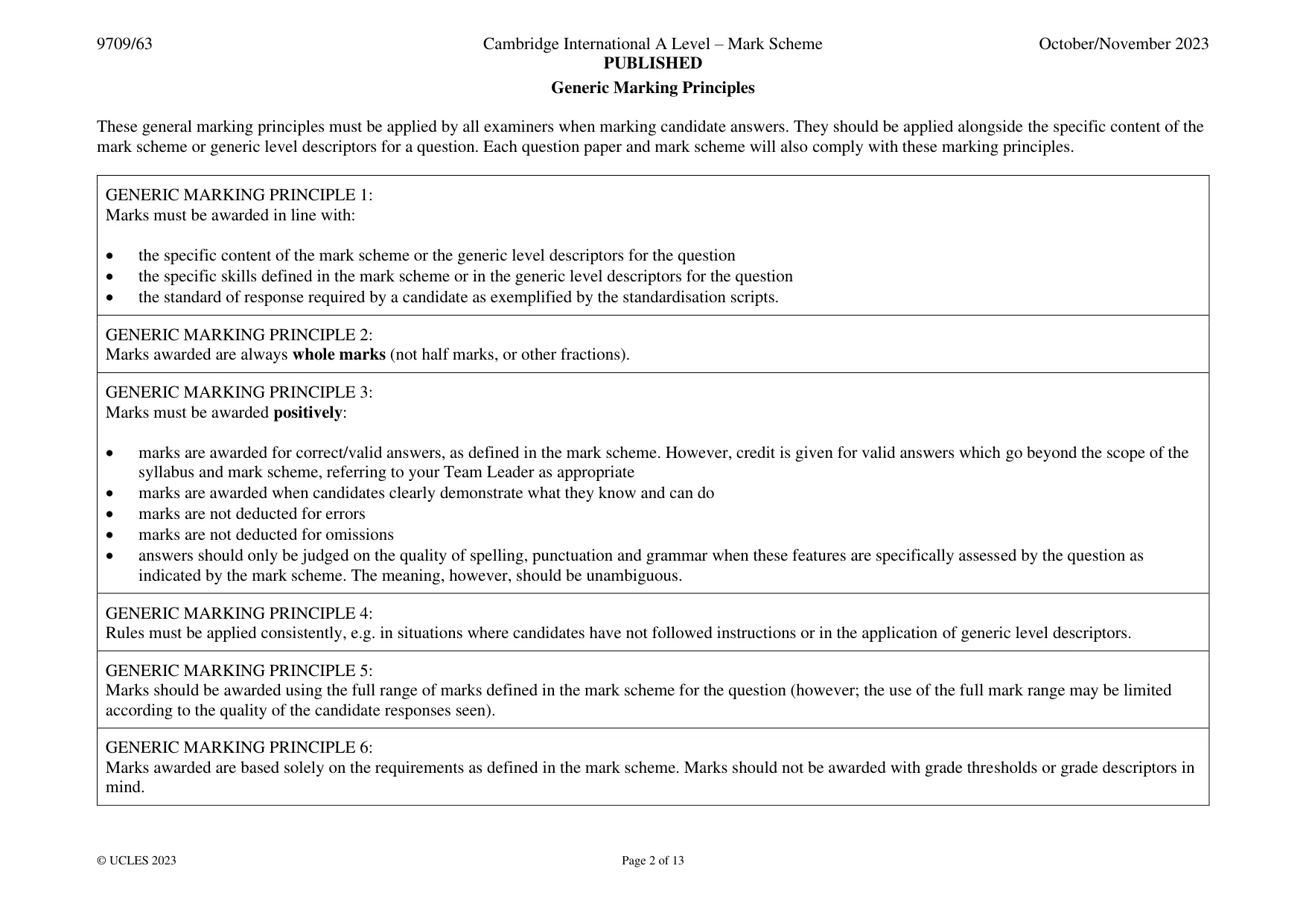 Mark scheme, page 2 of 13