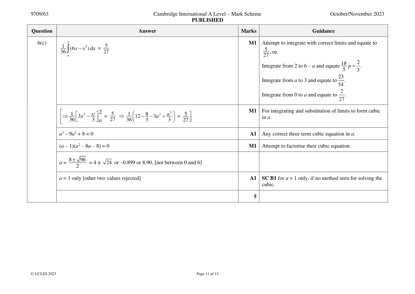 Mark scheme, page 11 of 13