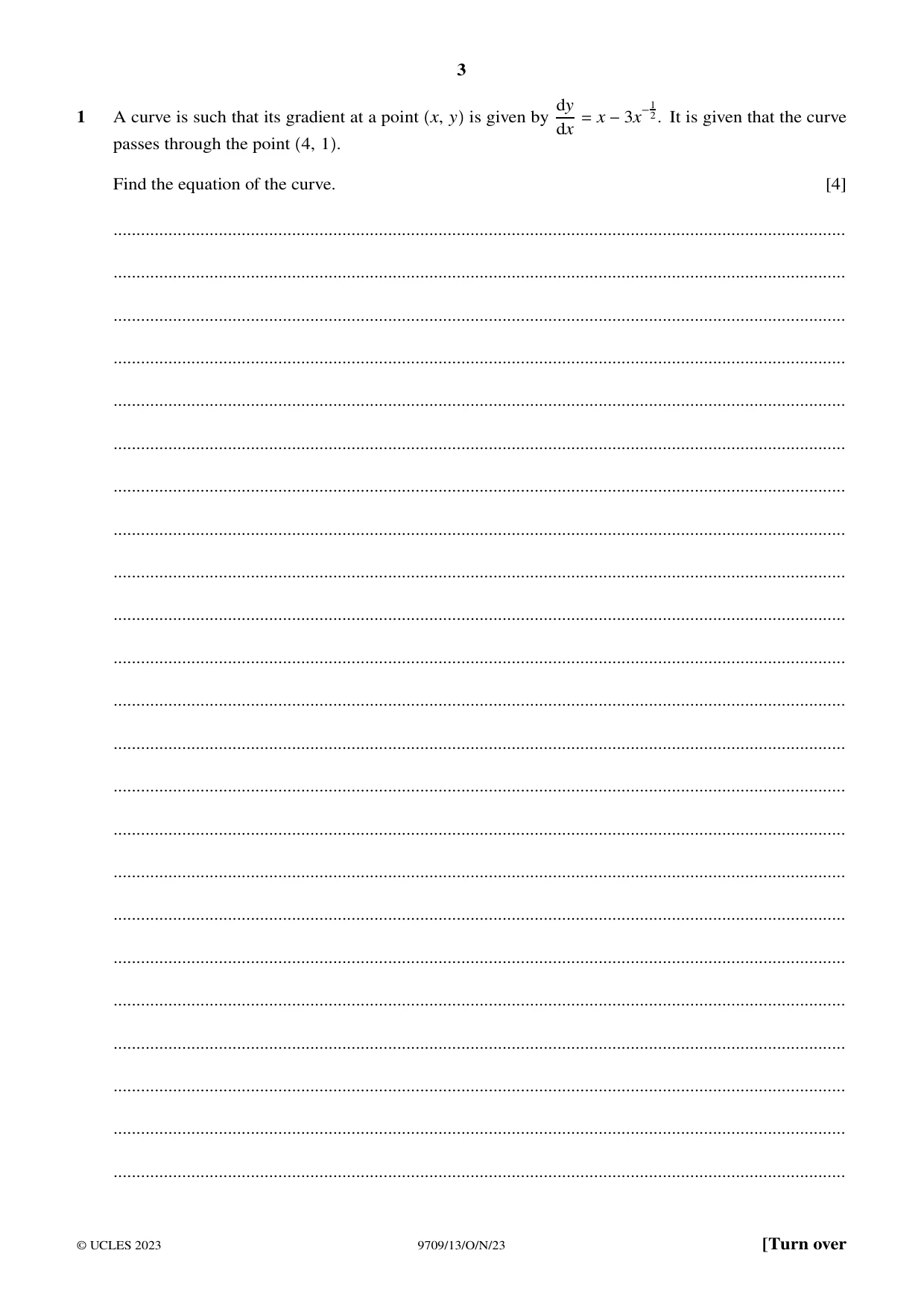Cambridge A Level Mathematics 9709 2023 Oct/Nov Paper 1 · Variant 3 question paper, page 3 of 16
