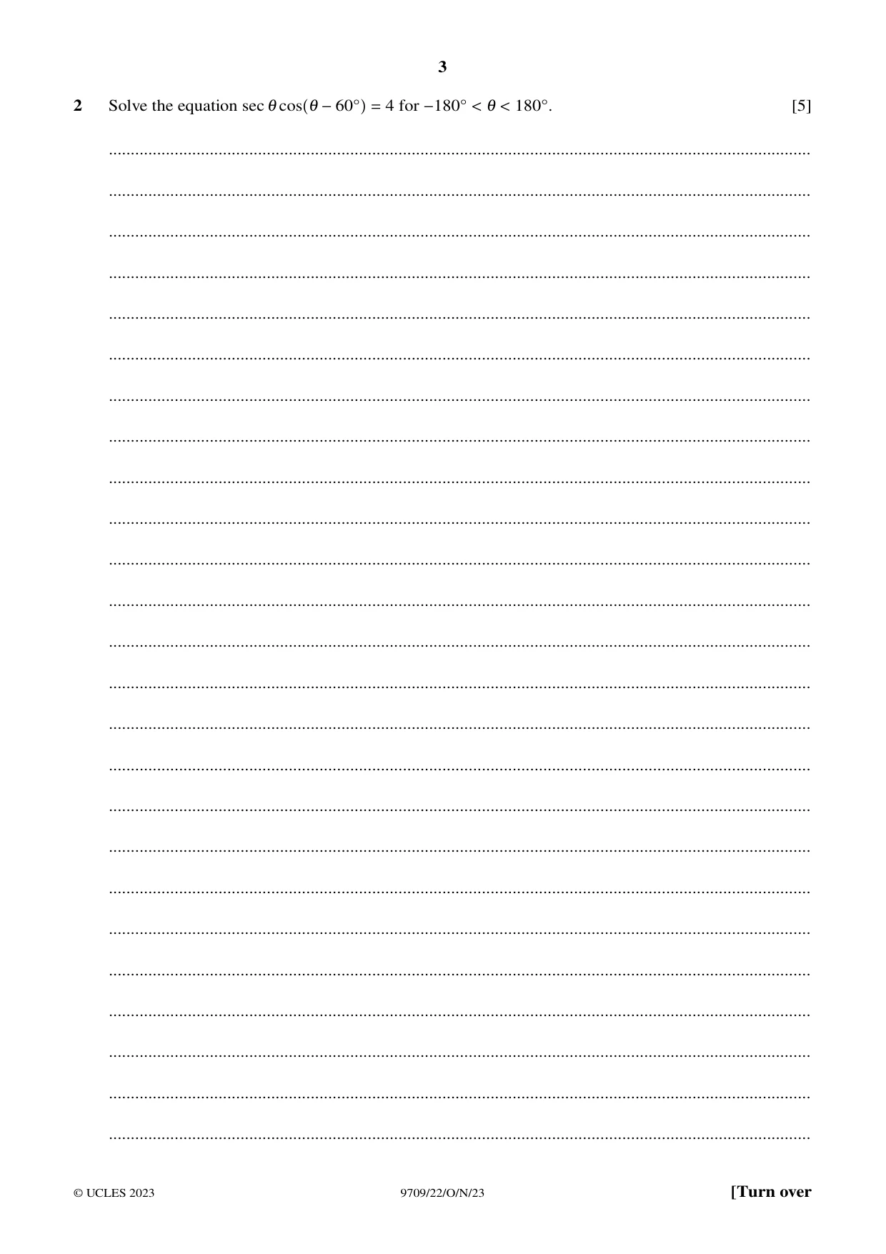 Cambridge A Level Mathematics 9709 2023 Oct/Nov Paper 2 · Variant 2 question paper, page 3 of 16