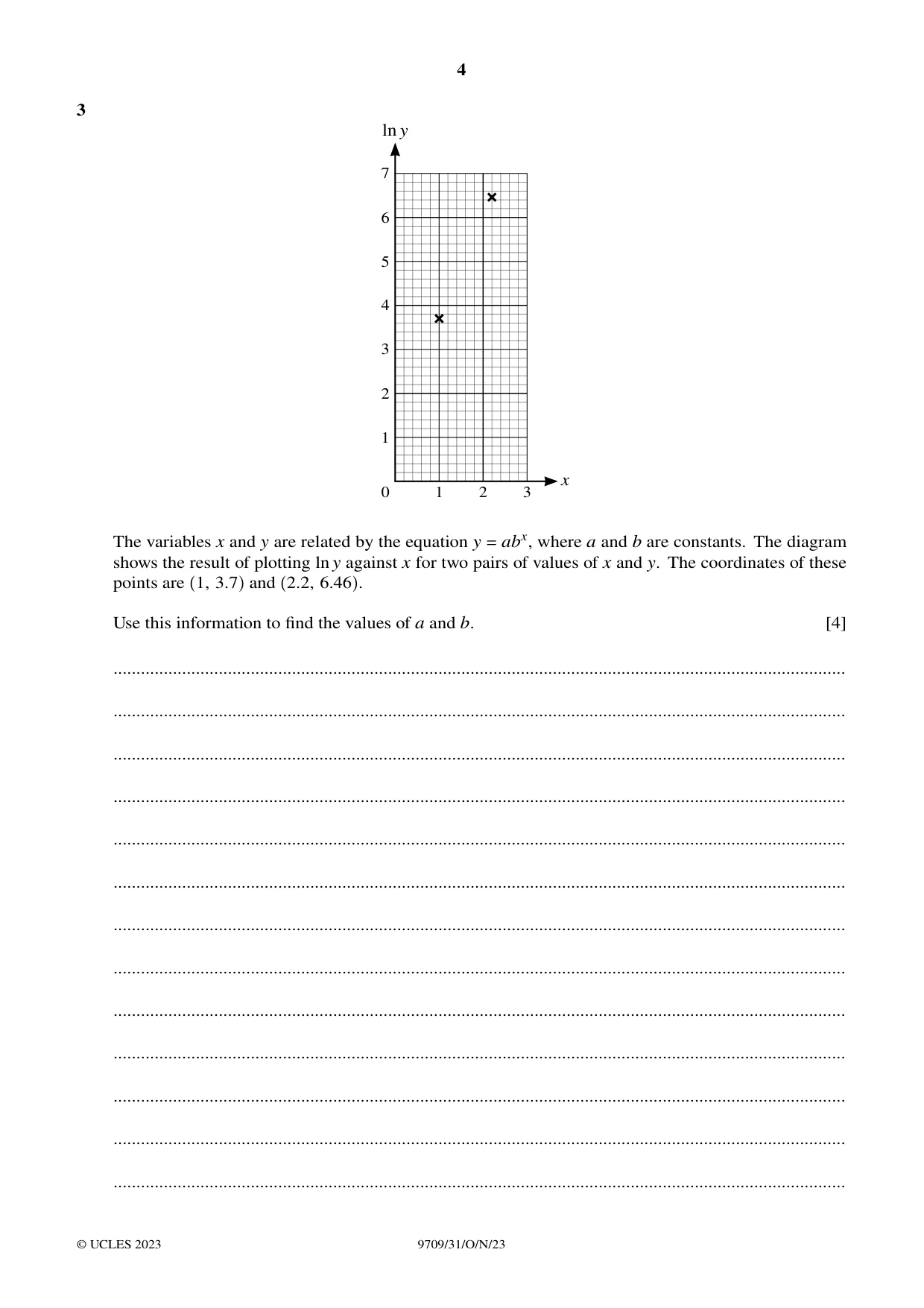Cambridge A Level Mathematics 9709 2023 Oct/Nov Paper 3 · Variant 1 question paper, page 4 of 20