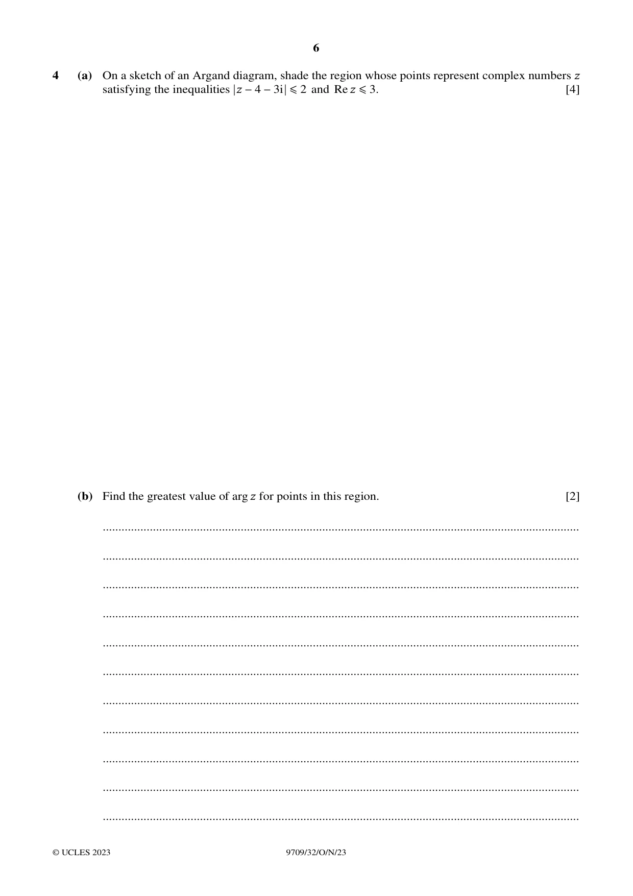 Cambridge A Level Mathematics 9709 2023 Oct/Nov Paper 3 · Variant 2 question paper, page 6 of 20