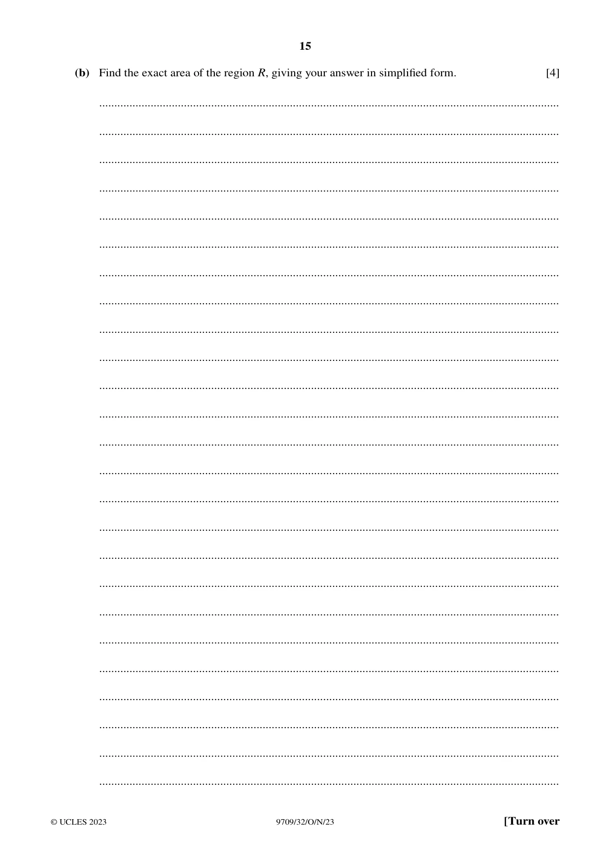 Cambridge A Level Mathematics 9709 2023 Oct/Nov Paper 3 · Variant 2 question paper, page 15 of 20