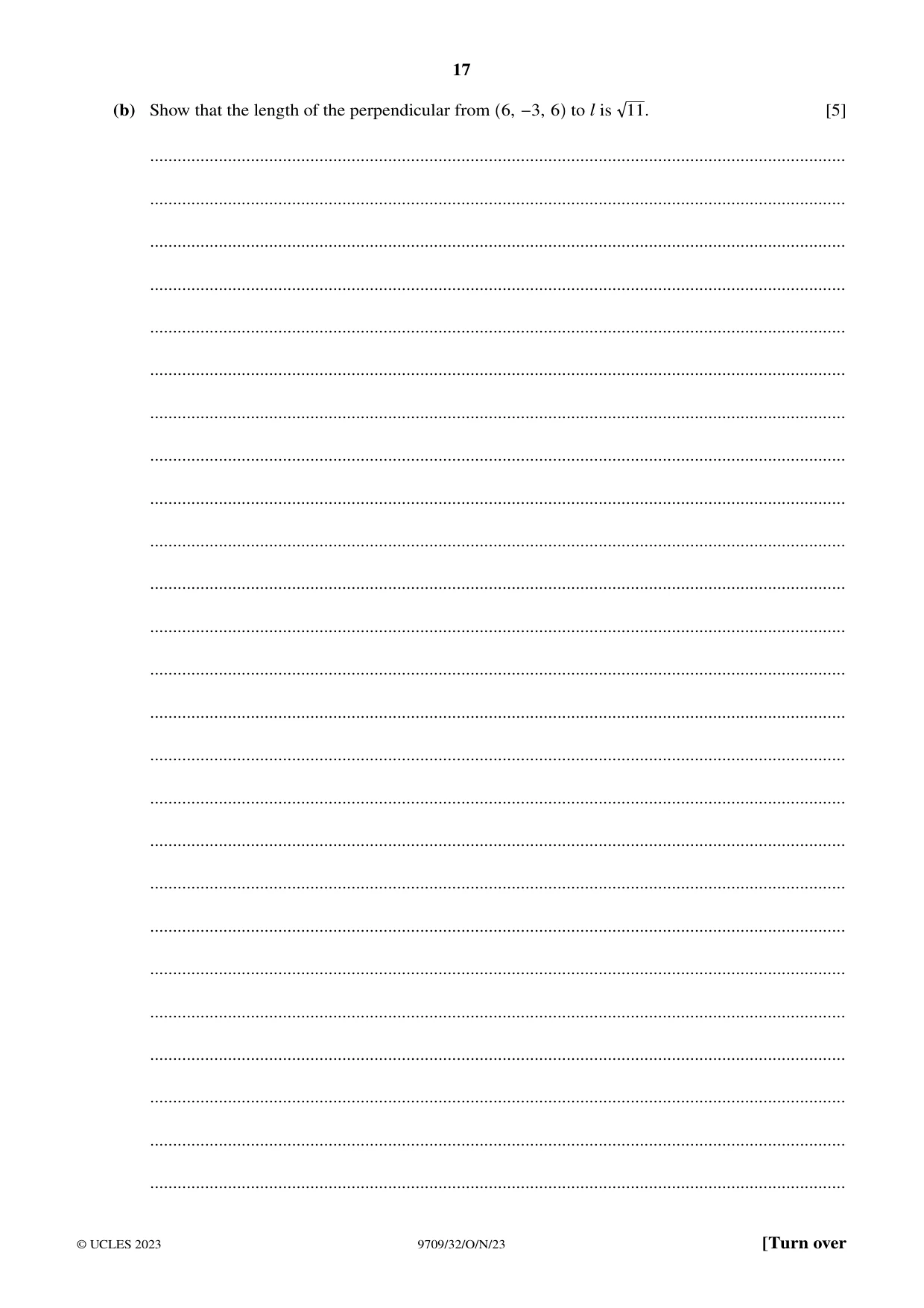 Cambridge A Level Mathematics 9709 2023 Oct/Nov Paper 3 · Variant 2 question paper, page 17 of 20