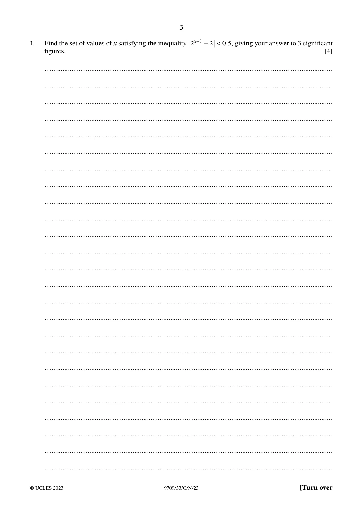 Cambridge A Level Mathematics 9709 2023 Oct/Nov Paper 3 · Variant 3 question paper, page 3 of 20