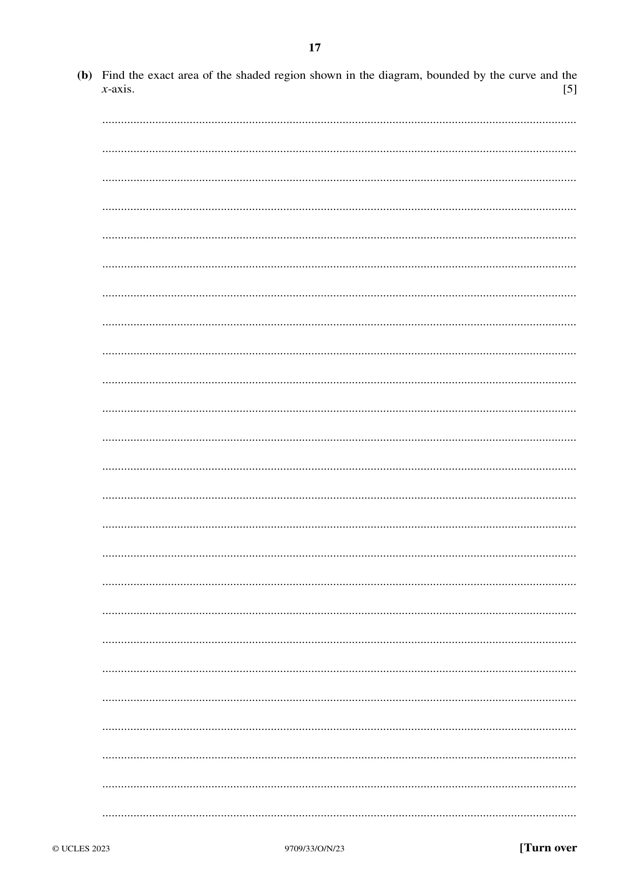 Cambridge A Level Mathematics 9709 2023 Oct/Nov Paper 3 · Variant 3 question paper, page 17 of 20