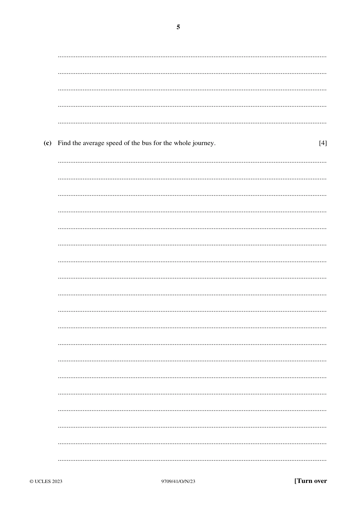 Cambridge A Level Mathematics 9709 2023 Oct/Nov Paper 4 · Variant 1 question paper, page 5 of 16