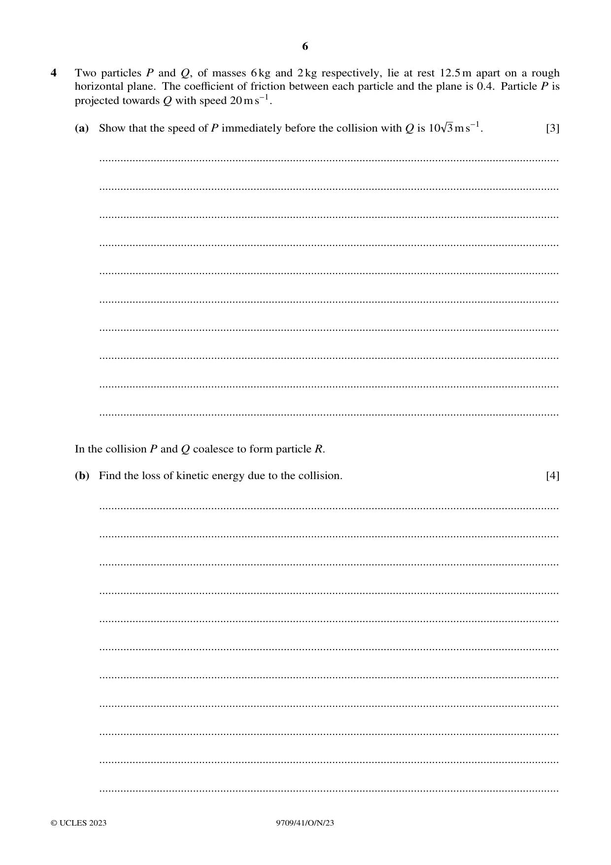 Cambridge A Level Mathematics 9709 2023 Oct/Nov Paper 4 · Variant 1 question paper, page 6 of 16