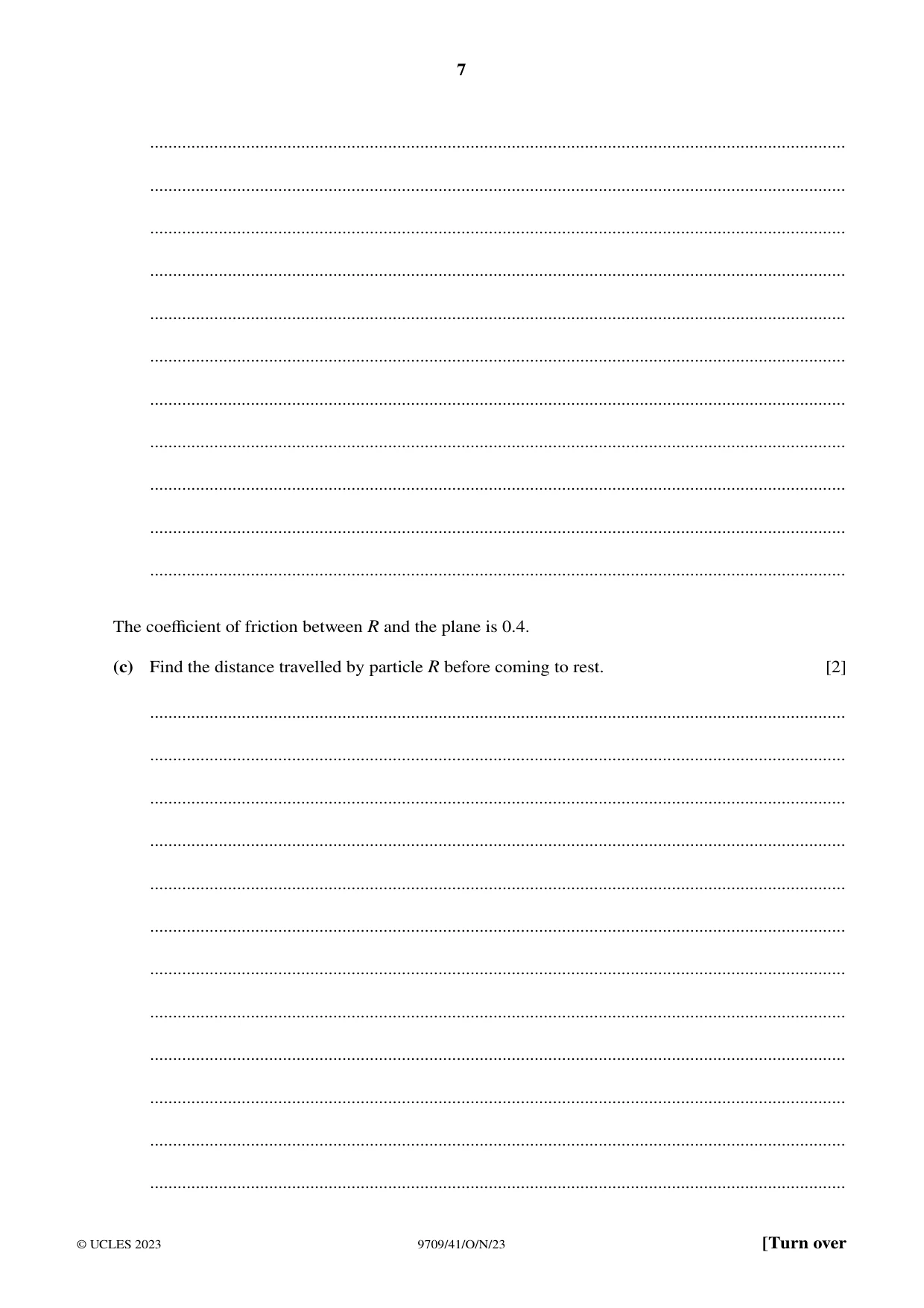 Cambridge A Level Mathematics 9709 2023 Oct/Nov Paper 4 · Variant 1 question paper, page 7 of 16