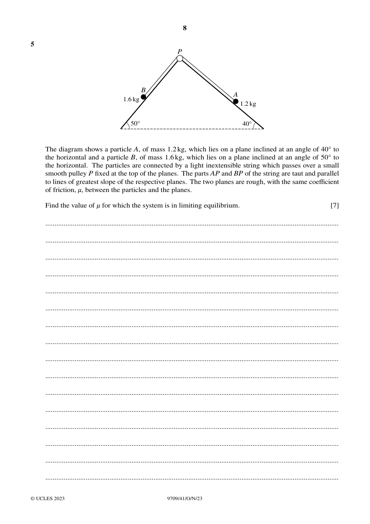 Cambridge A Level Mathematics 9709 2023 Oct/Nov Paper 4 · Variant 1 question paper, page 8 of 16
