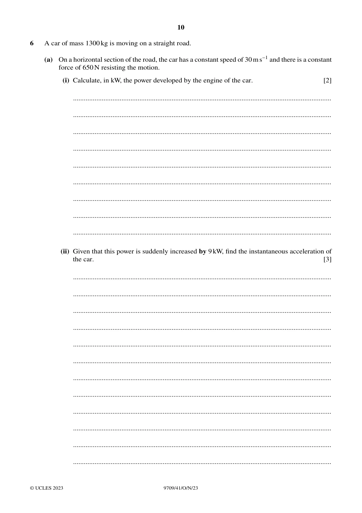 Cambridge A Level Mathematics 9709 2023 Oct/Nov Paper 4 · Variant 1 question paper, page 10 of 16