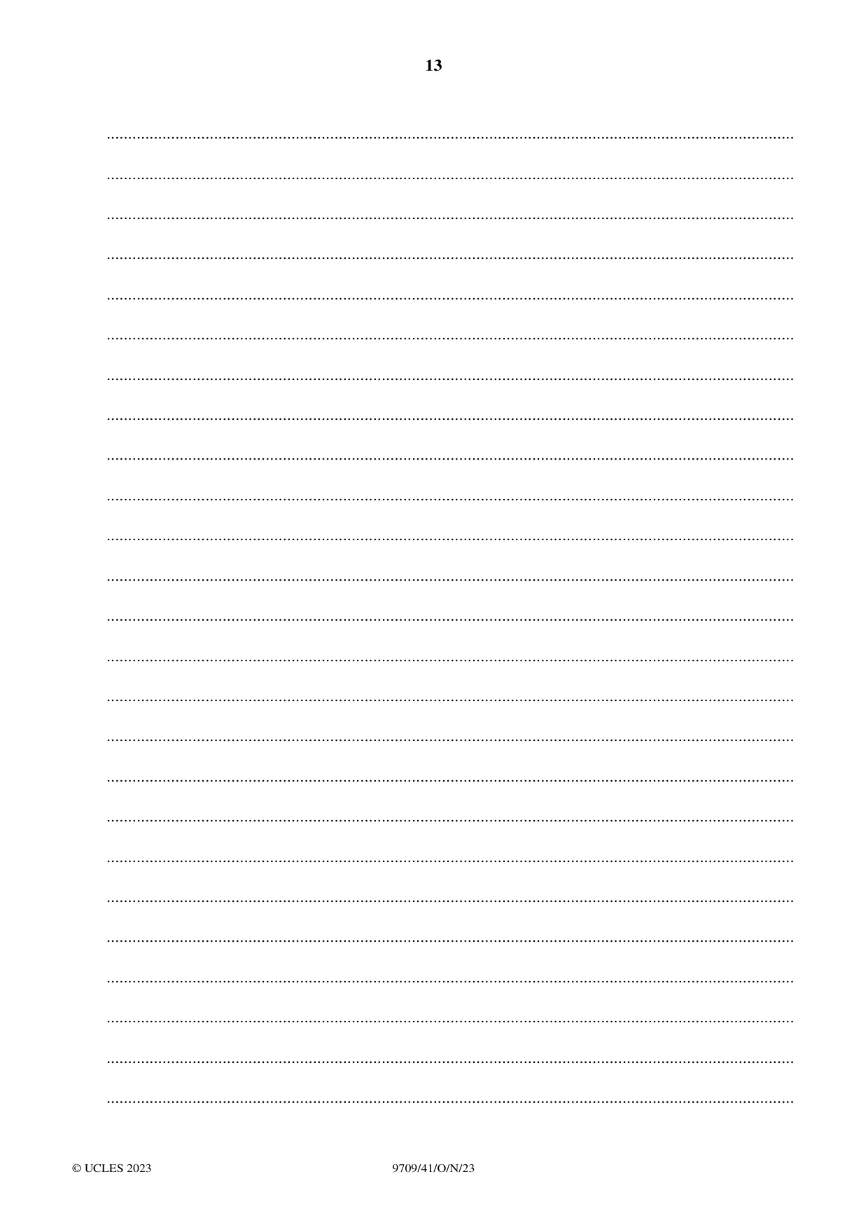 Cambridge A Level Mathematics 9709 2023 Oct/Nov Paper 4 · Variant 1 question paper, page 13 of 16