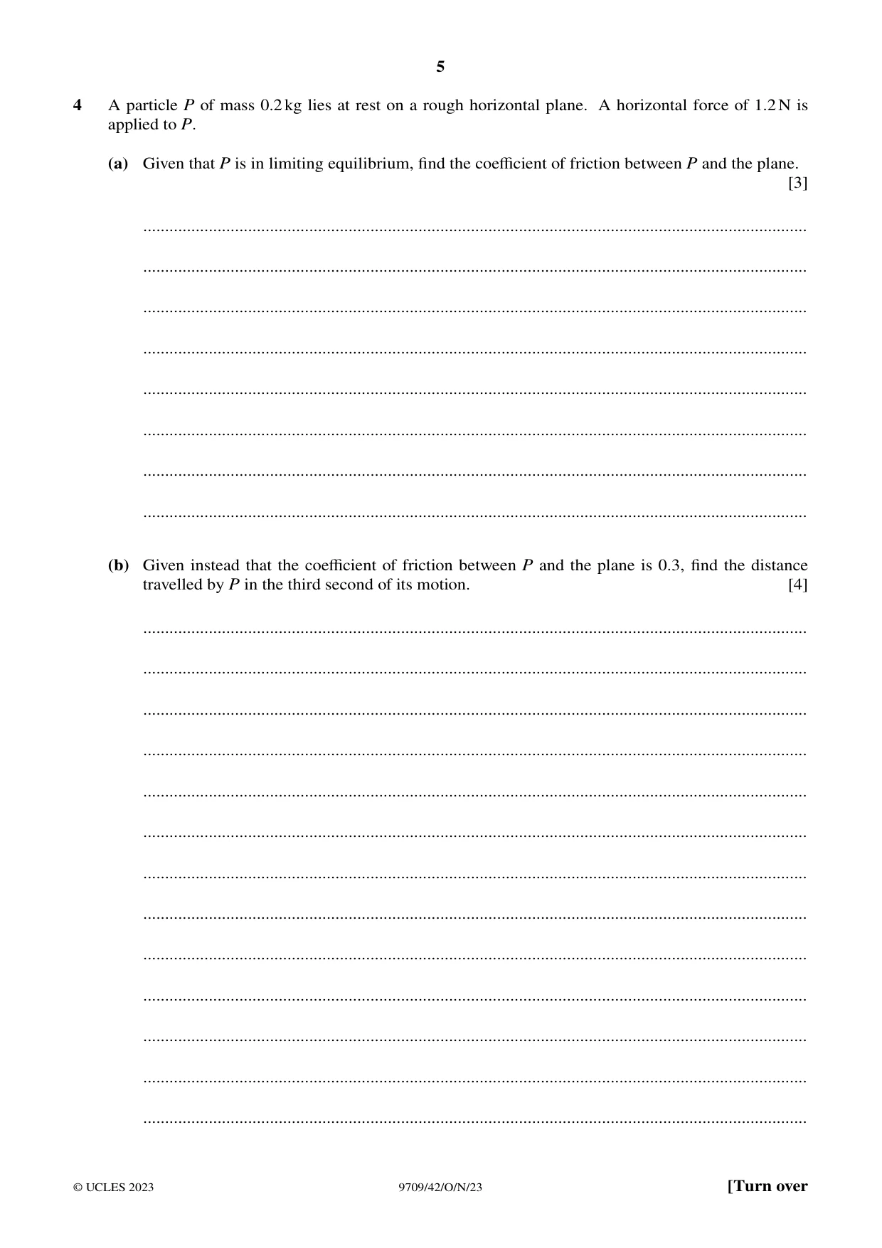 Cambridge A Level Mathematics 9709 2023 Oct/Nov Paper 4 · Variant 2 question paper, page 5 of 12