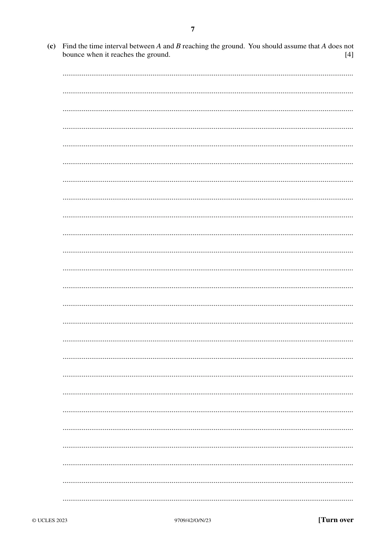 Cambridge A Level Mathematics 9709 2023 Oct/Nov Paper 4 · Variant 2 question paper, page 7 of 12