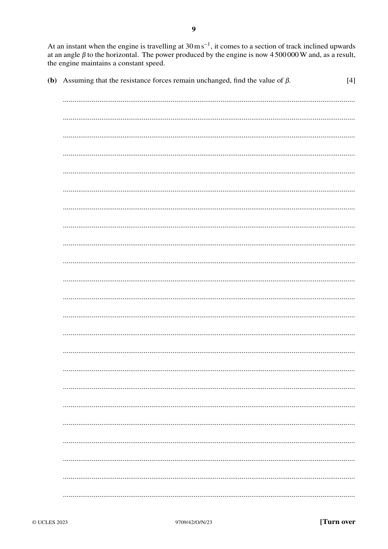 Cambridge A Level Mathematics 9709 2023 Oct/Nov Paper 4 · Variant 2 question paper, page 9 of 12