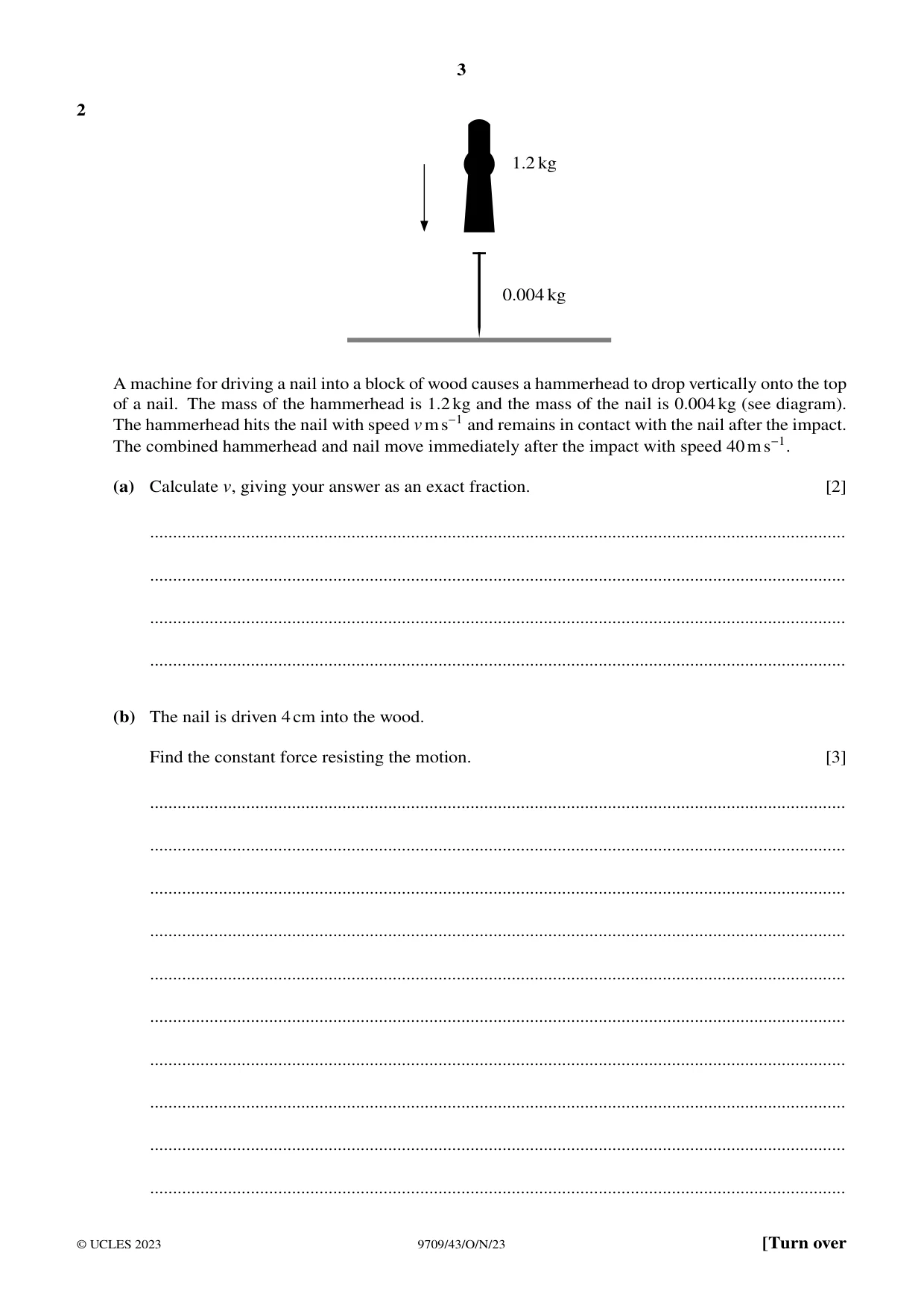 Cambridge A Level Mathematics 9709 2023 Oct/Nov Paper 4 · Variant 3 question paper, page 3 of 12