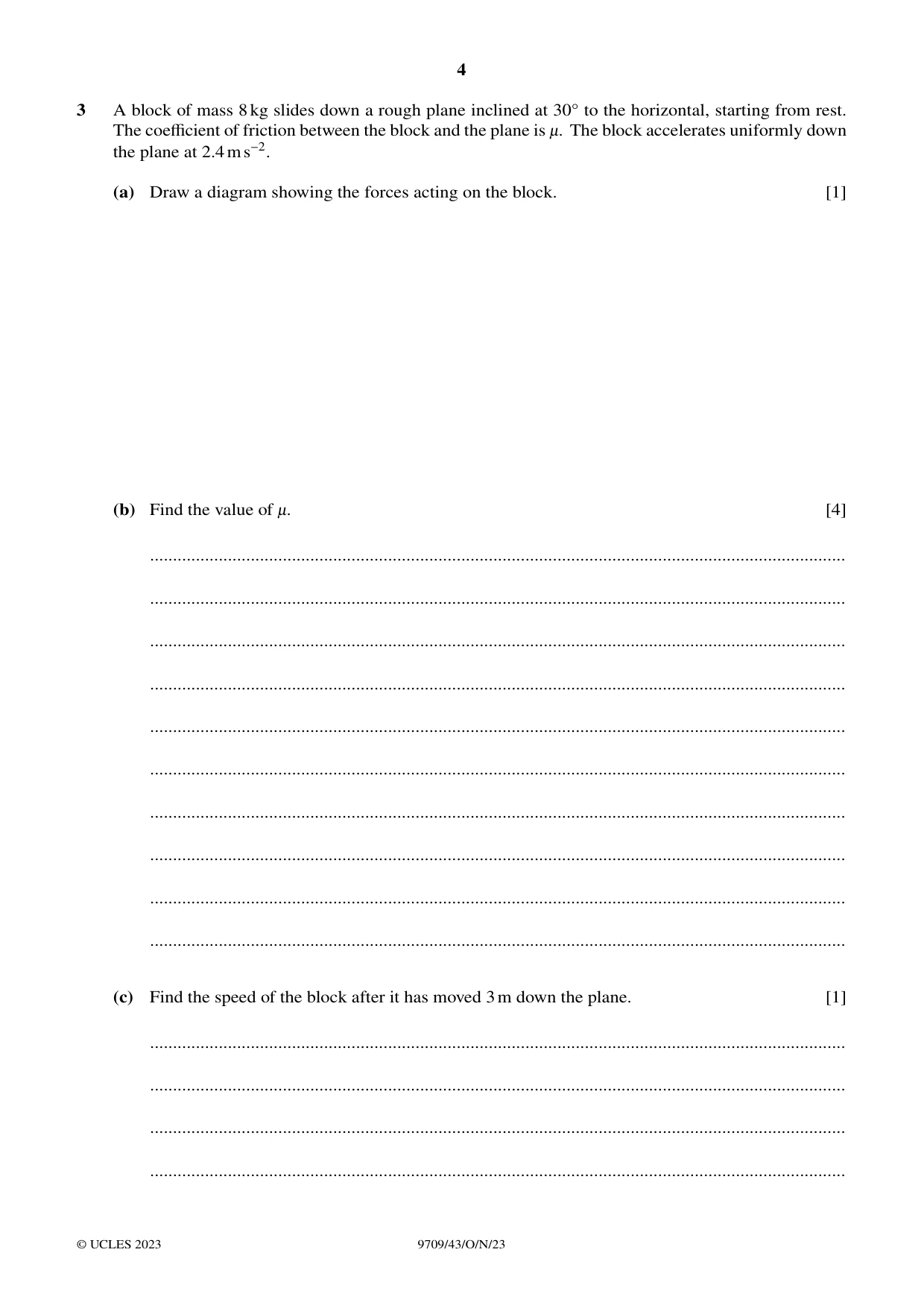 Cambridge A Level Mathematics 9709 2023 Oct/Nov Paper 4 · Variant 3 question paper, page 4 of 12