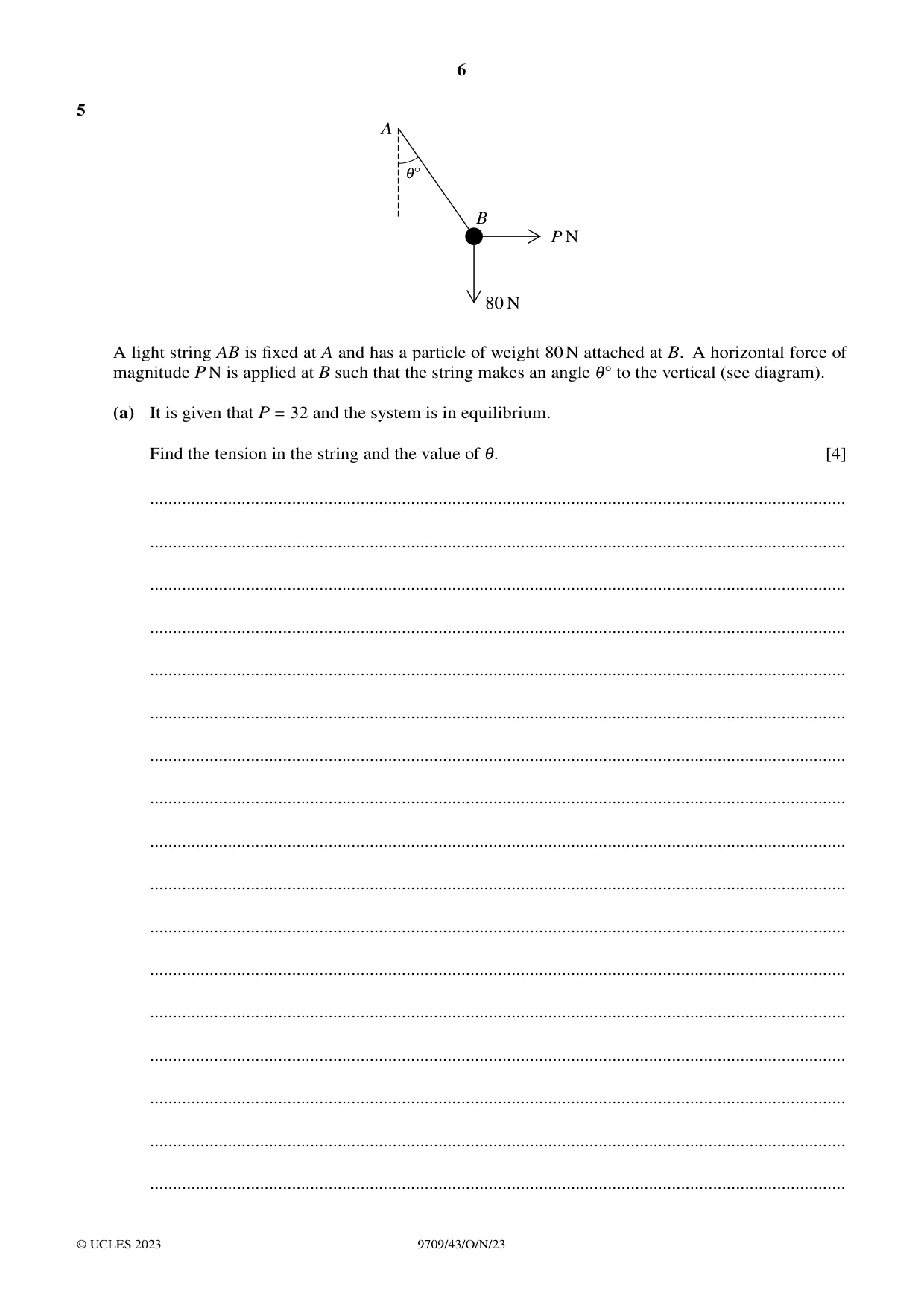 Cambridge A Level Mathematics 9709 2023 Oct/Nov Paper 4 · Variant 3 question paper, page 6 of 12