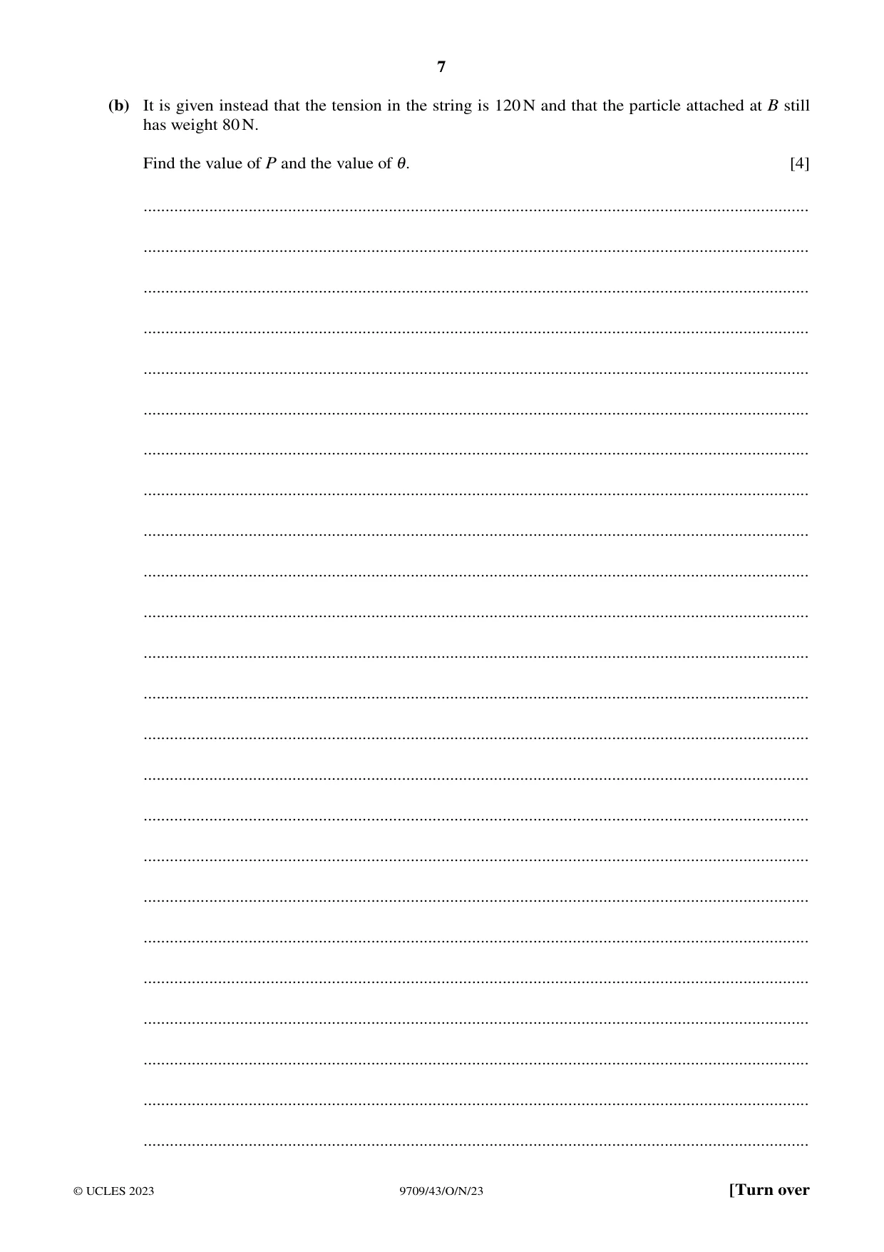 Cambridge A Level Mathematics 9709 2023 Oct/Nov Paper 4 · Variant 3 question paper, page 7 of 12