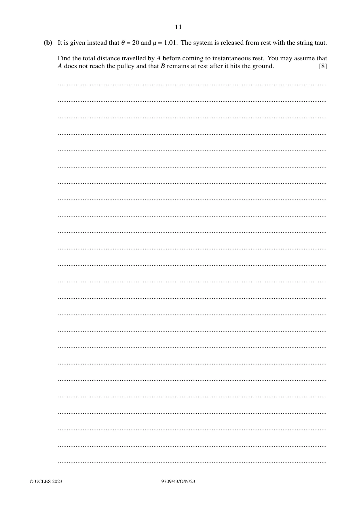Cambridge A Level Mathematics 9709 2023 Oct/Nov Paper 4 · Variant 3 question paper, page 11 of 12