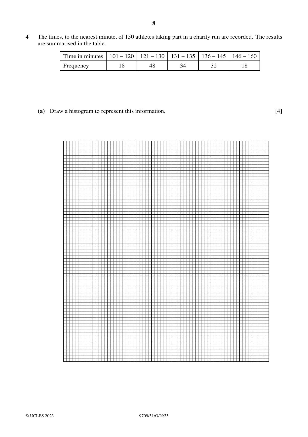 Cambridge A Level Mathematics 9709 2023 Oct/Nov Paper 5 · Variant 1 question paper, page 8 of 16