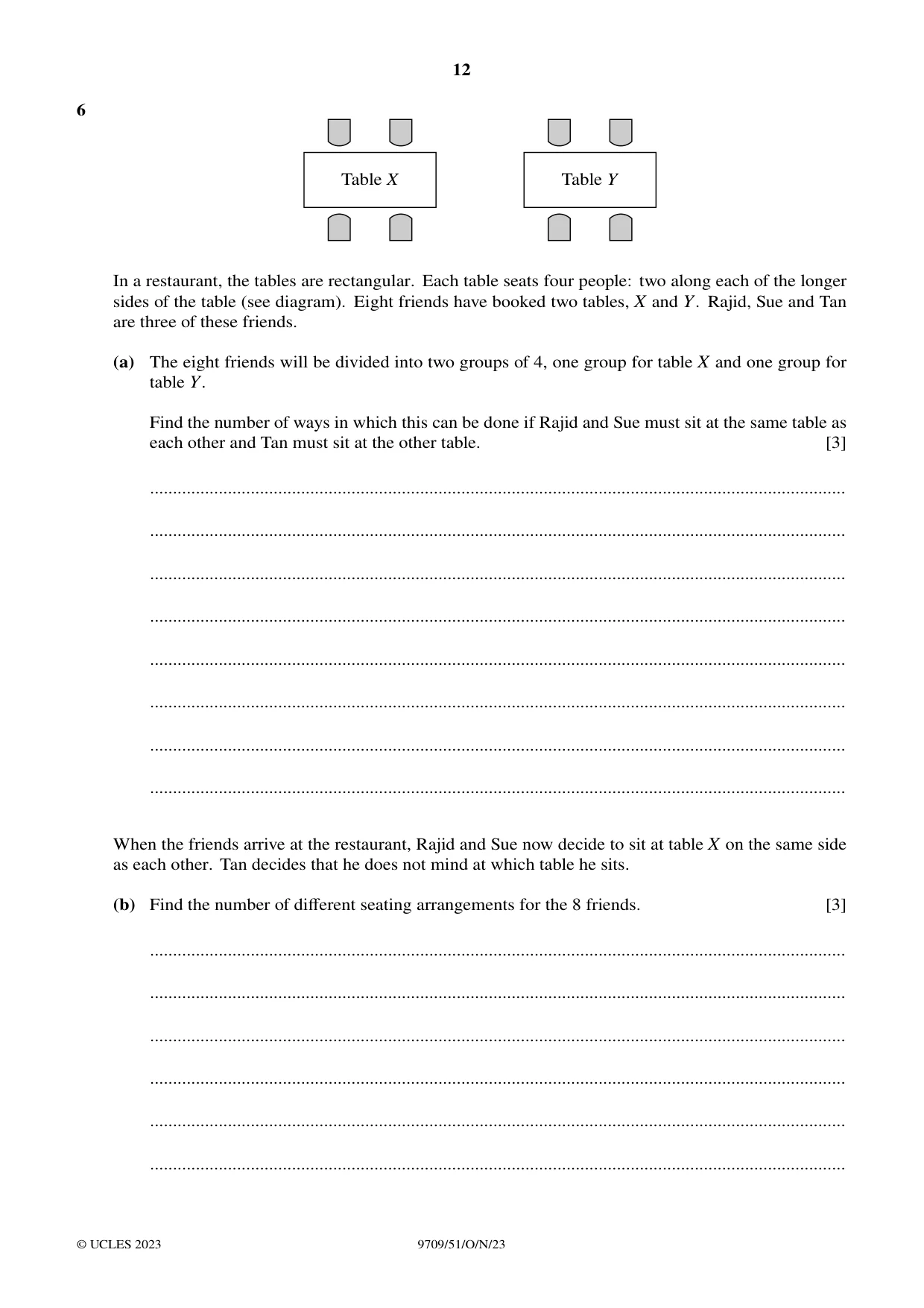 Cambridge A Level Mathematics 9709 2023 Oct/Nov Paper 5 · Variant 1 question paper, page 12 of 16
