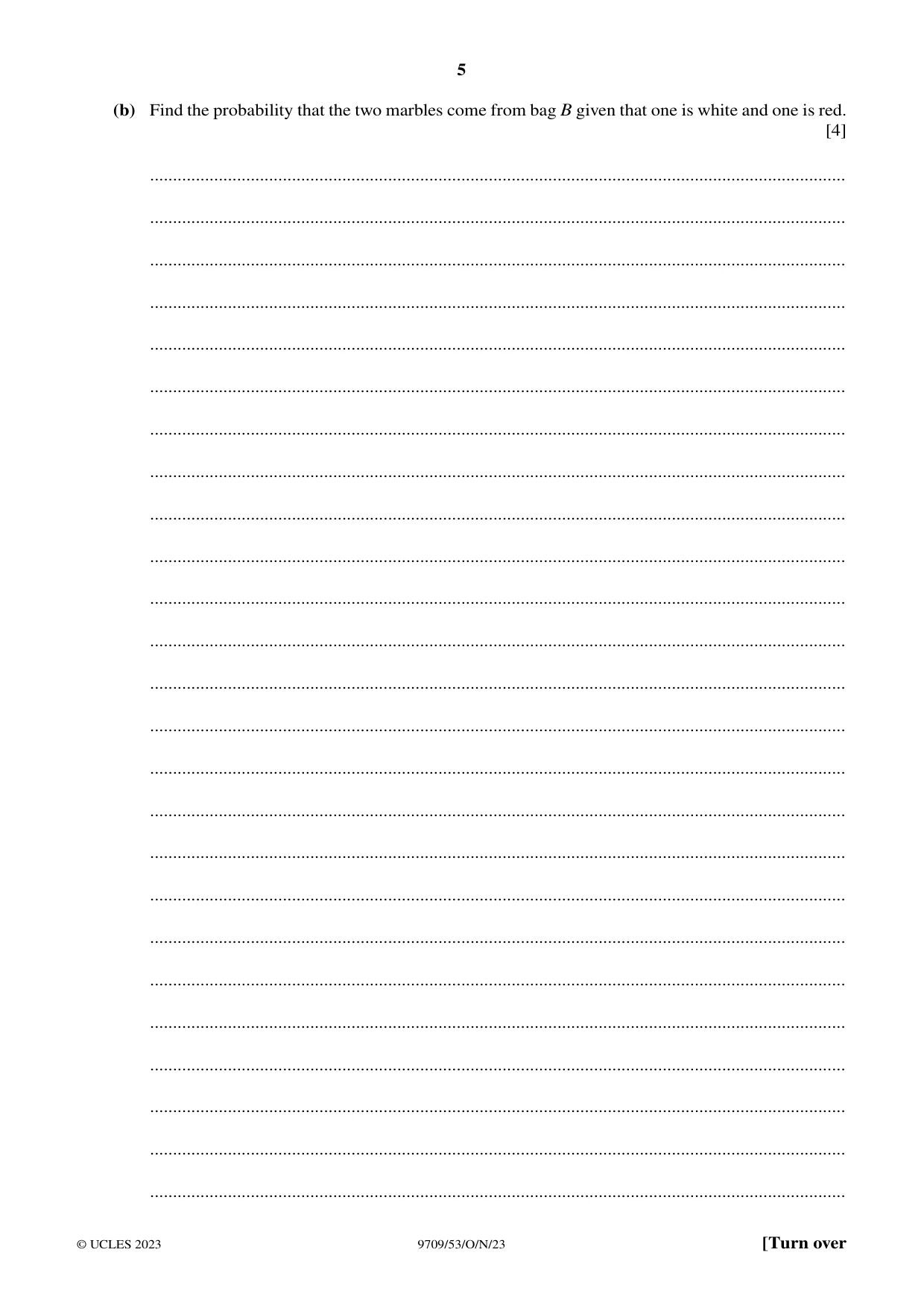 Cambridge A Level Mathematics 9709 2023 Oct/Nov Paper 5 · Variant 3 question paper, page 5 of 12