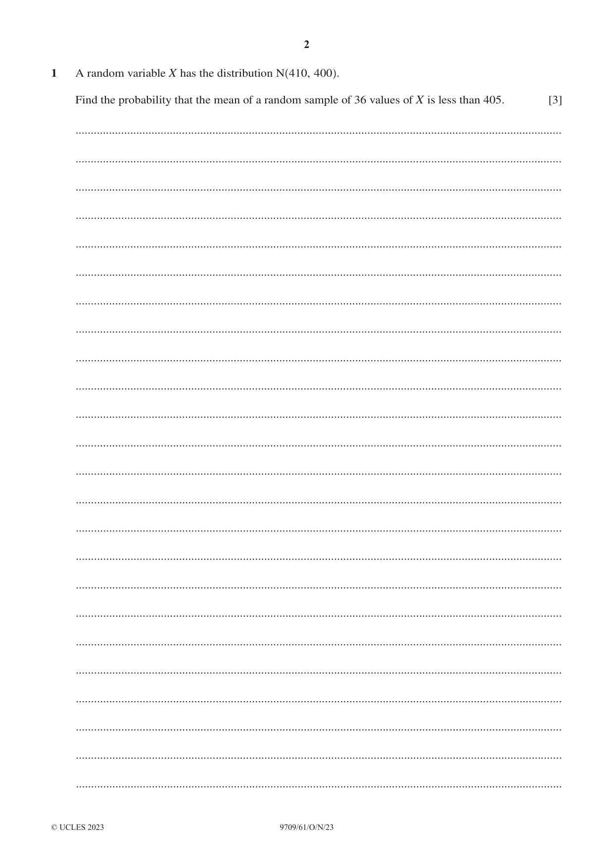 Cambridge A Level Mathematics 9709 2023 Oct/Nov Paper 6 · Variant 1 question paper, page 2 of 16