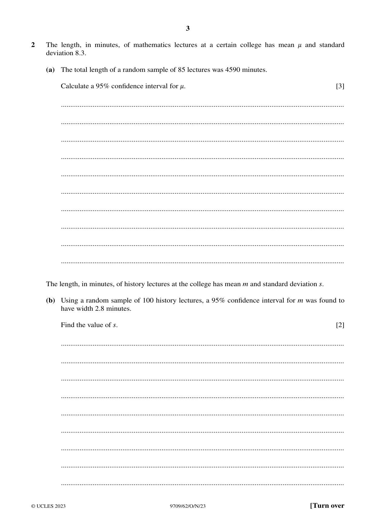Cambridge A Level Mathematics 9709 2023 Oct/Nov Paper 6 · Variant 2 question paper, page 3 of 16