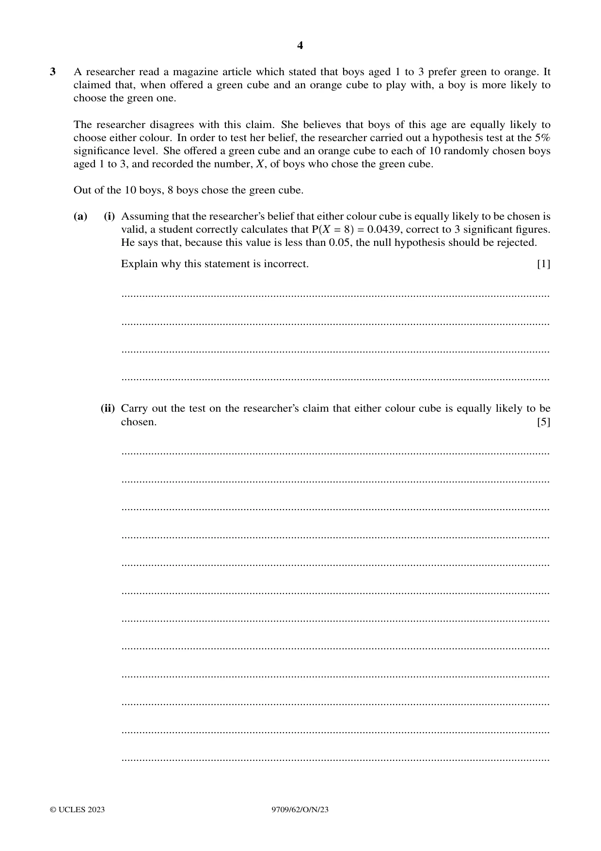 Cambridge A Level Mathematics 9709 2023 Oct/Nov Paper 6 · Variant 2 question paper, page 4 of 16