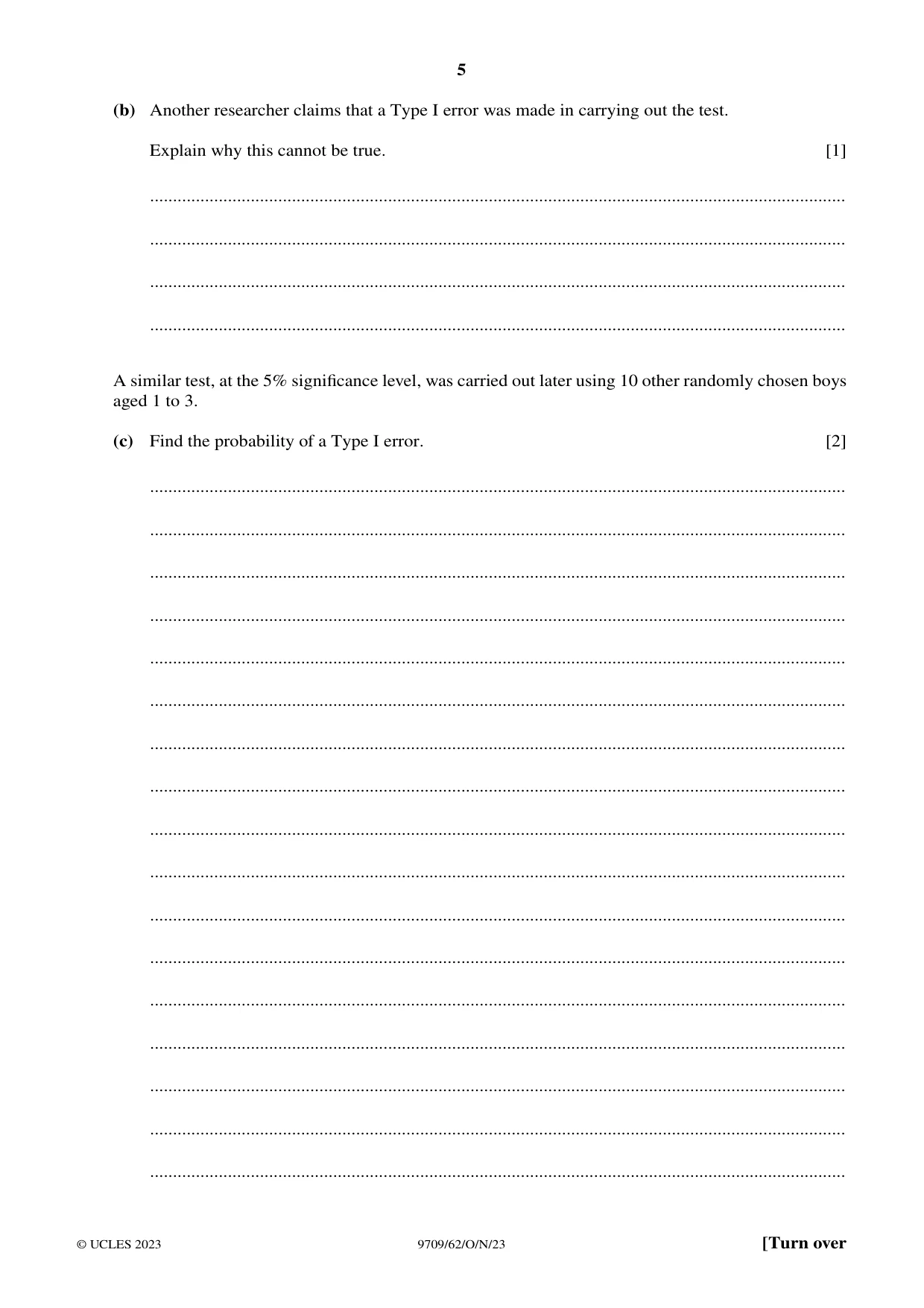 Cambridge A Level Mathematics 9709 2023 Oct/Nov Paper 6 · Variant 2 question paper, page 5 of 16