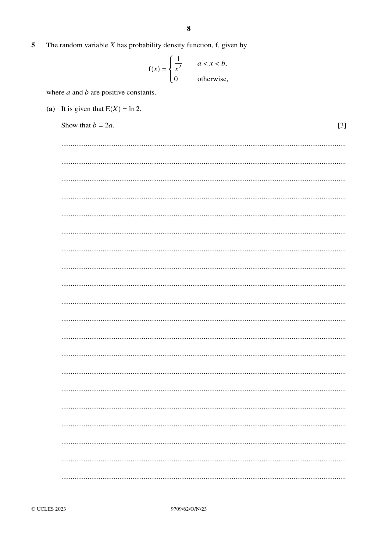 Cambridge A Level Mathematics 9709 2023 Oct/Nov Paper 6 · Variant 2 question paper, page 8 of 16