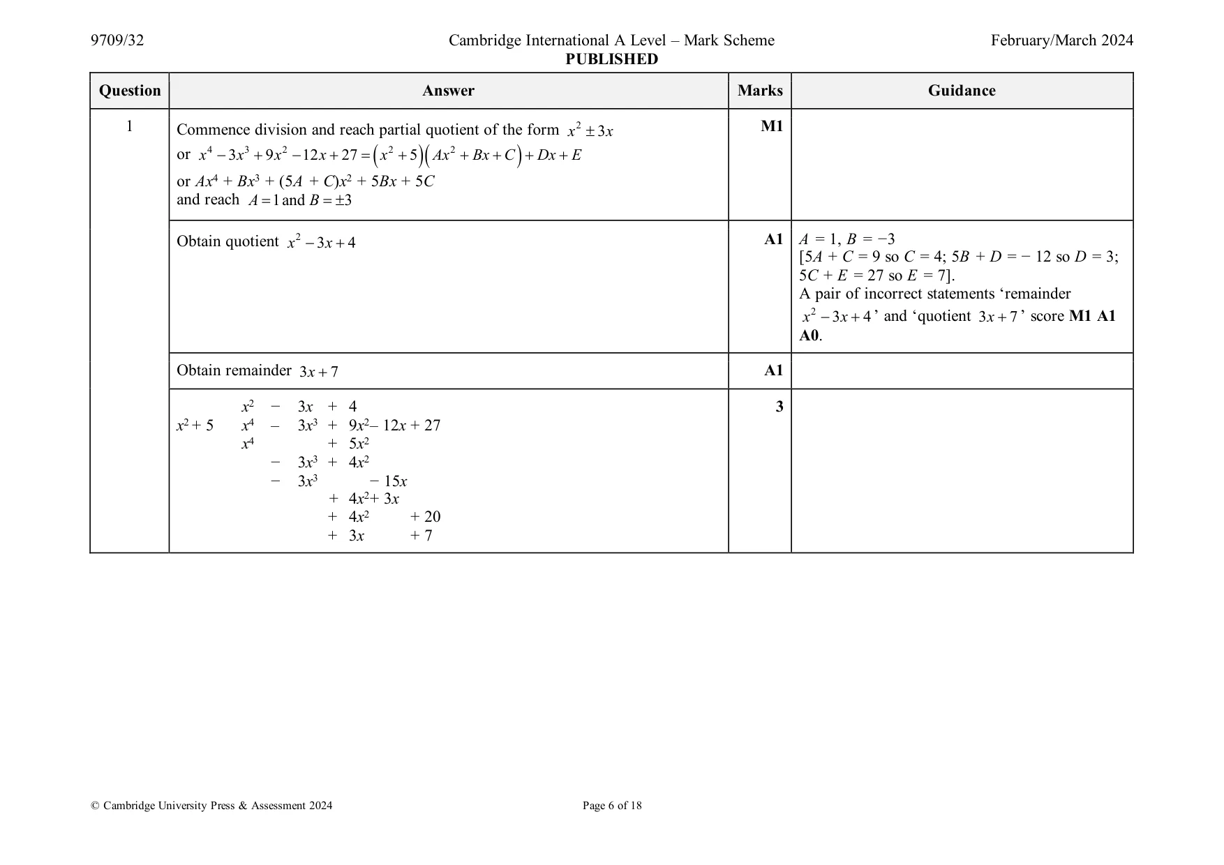 Mark scheme, page 6 of 18