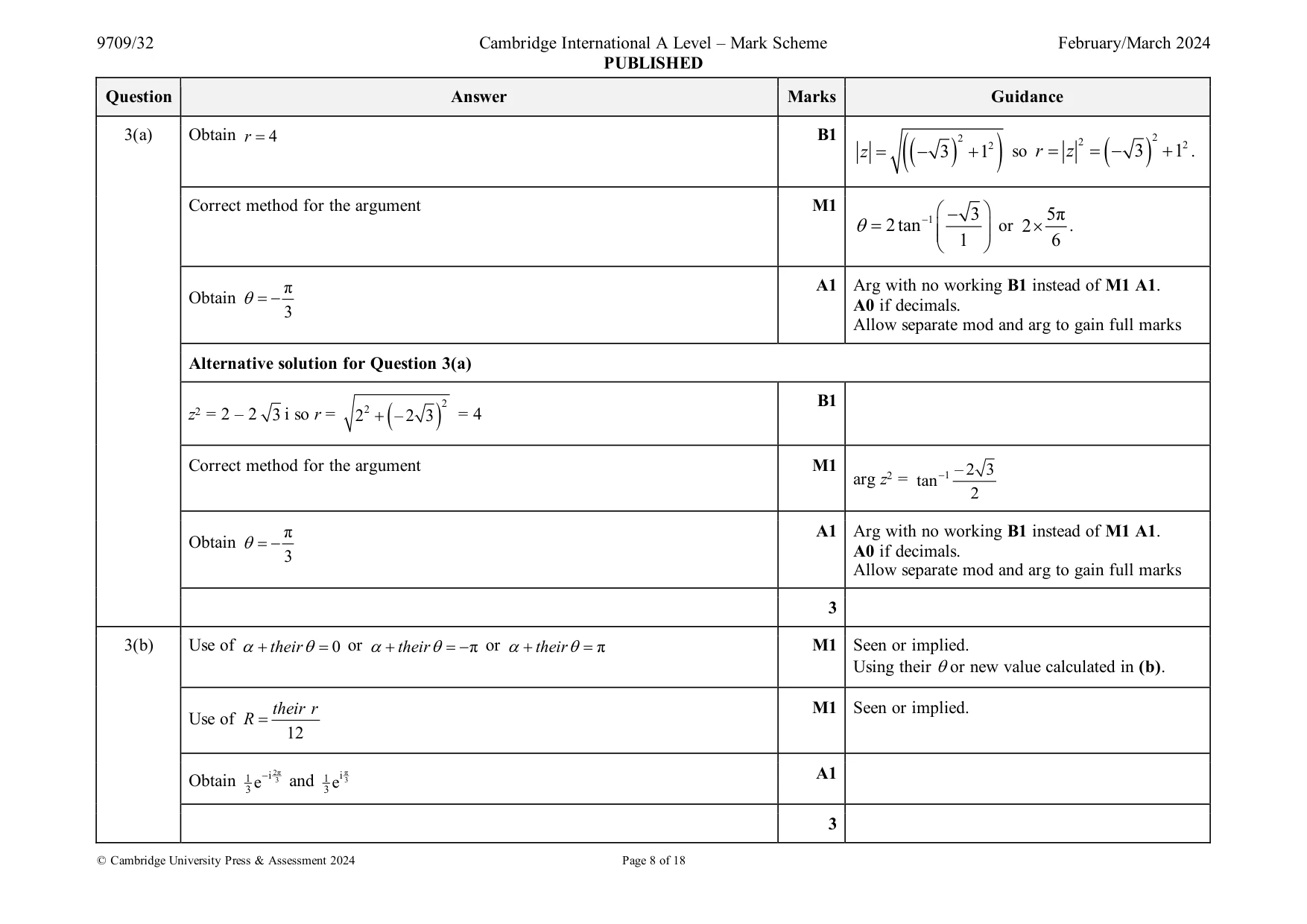 Mark scheme, page 8 of 18