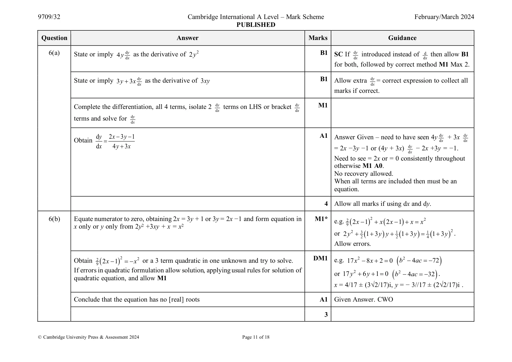 Mark scheme, page 11 of 18