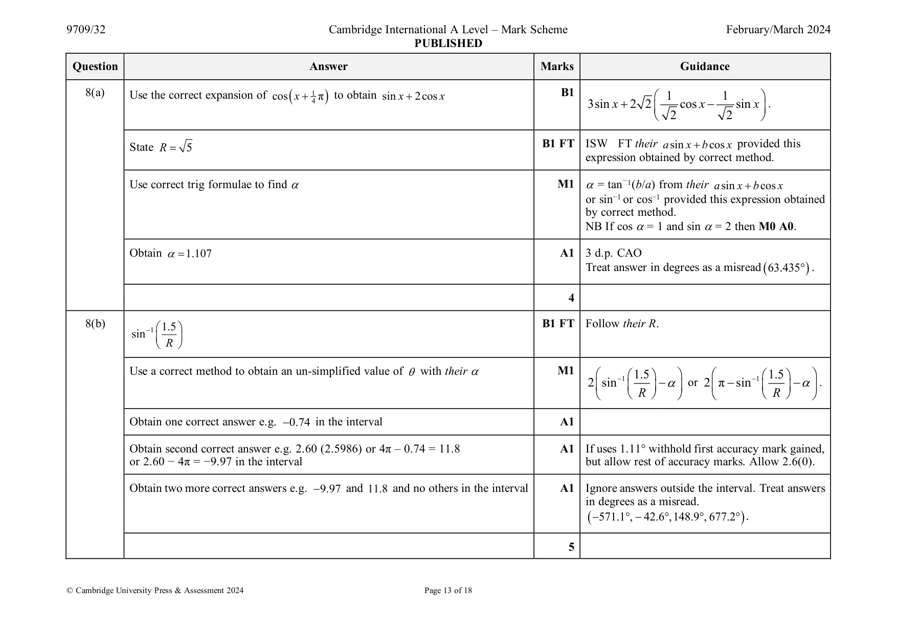 Mark scheme, page 13 of 18