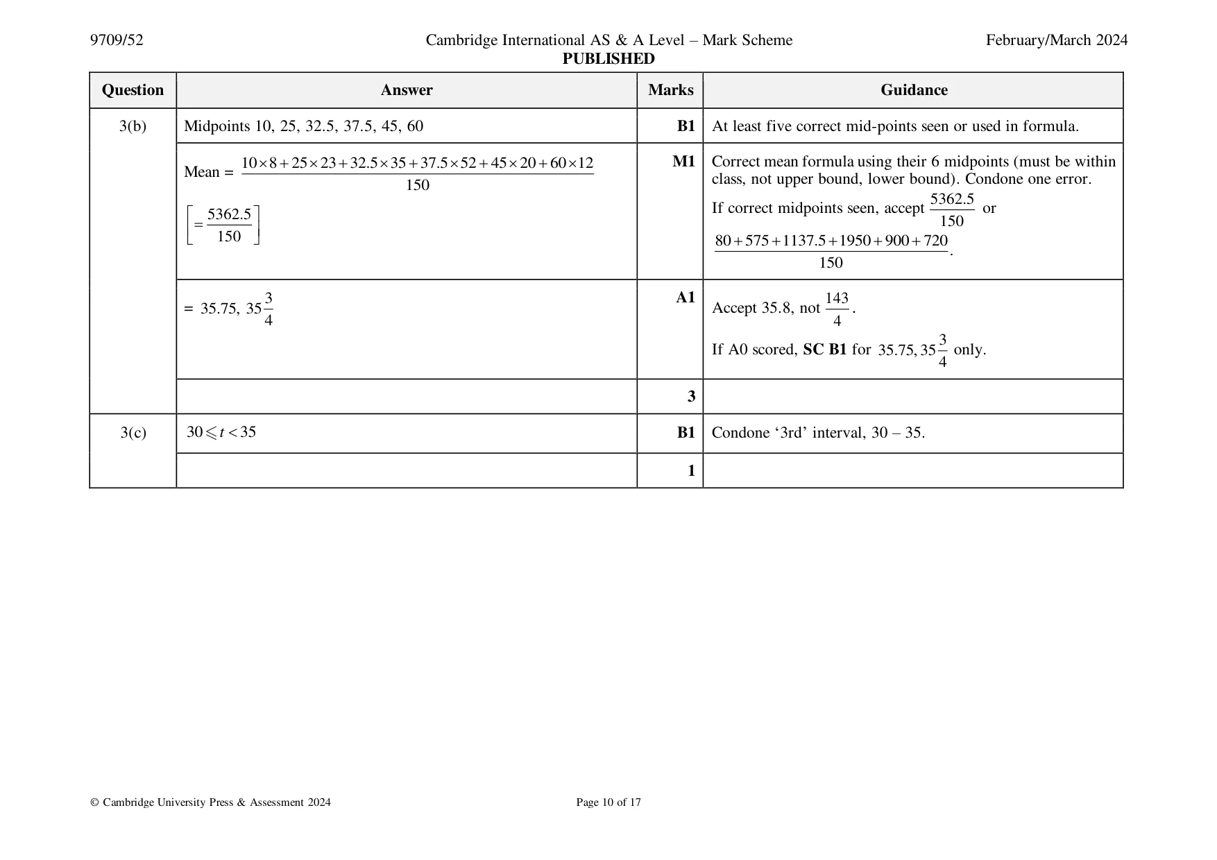 Mark scheme, page 10 of 17