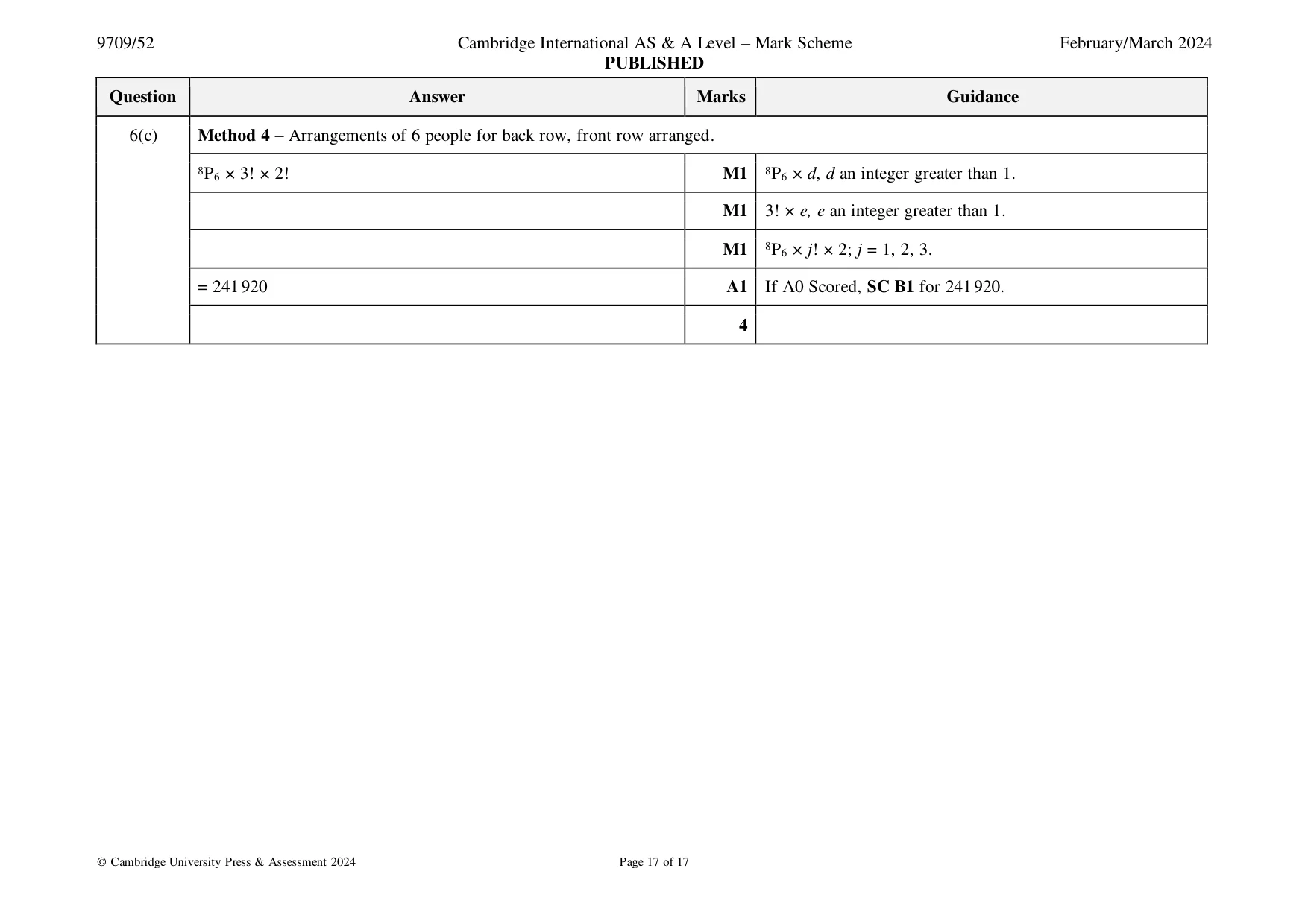 Mark scheme, page 17 of 17