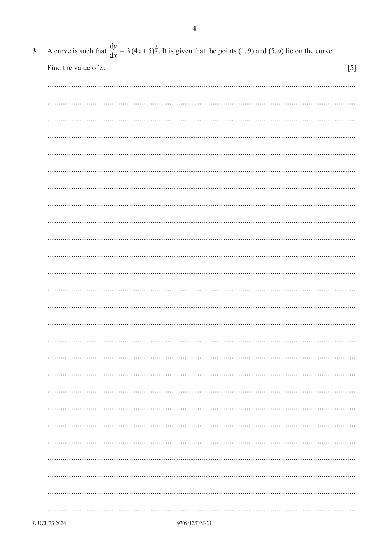 Cambridge A Level Mathematics 9709 2024 Feb/March Paper 1 · Variant 2 question paper, page 4 of 16