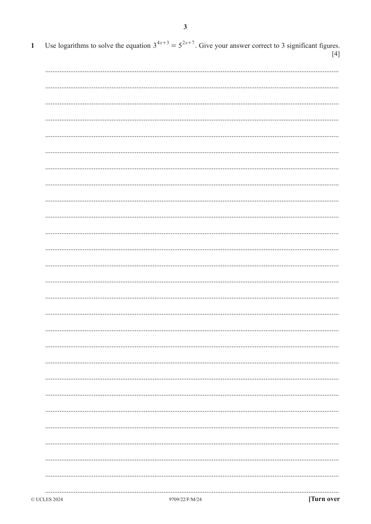Cambridge A Level Mathematics 9709 2024 Feb/March Paper 2 · Variant 2 question paper, page 3 of 16