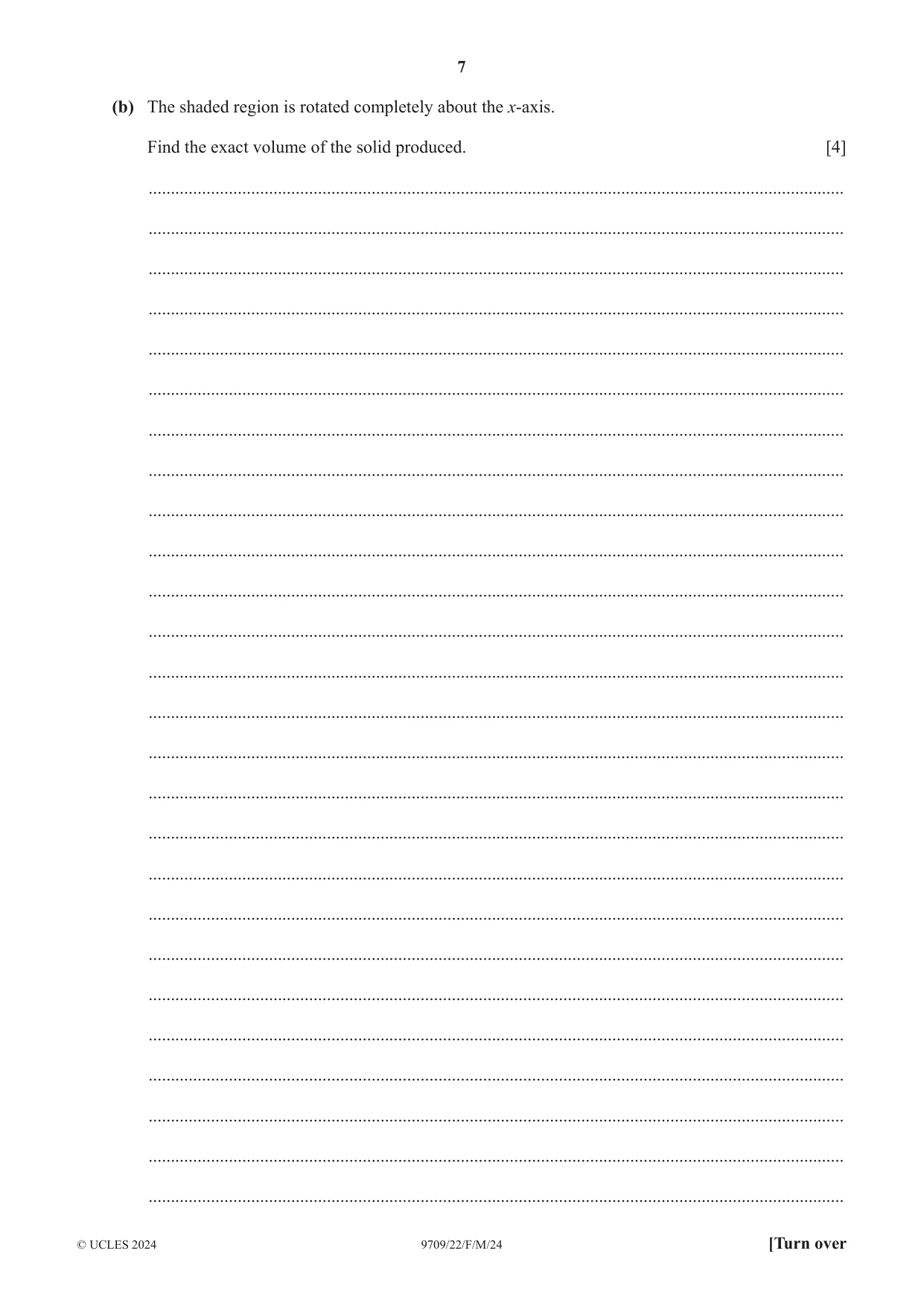 Cambridge A Level Mathematics 9709 2024 Feb/March Paper 2 · Variant 2 question paper, page 7 of 16